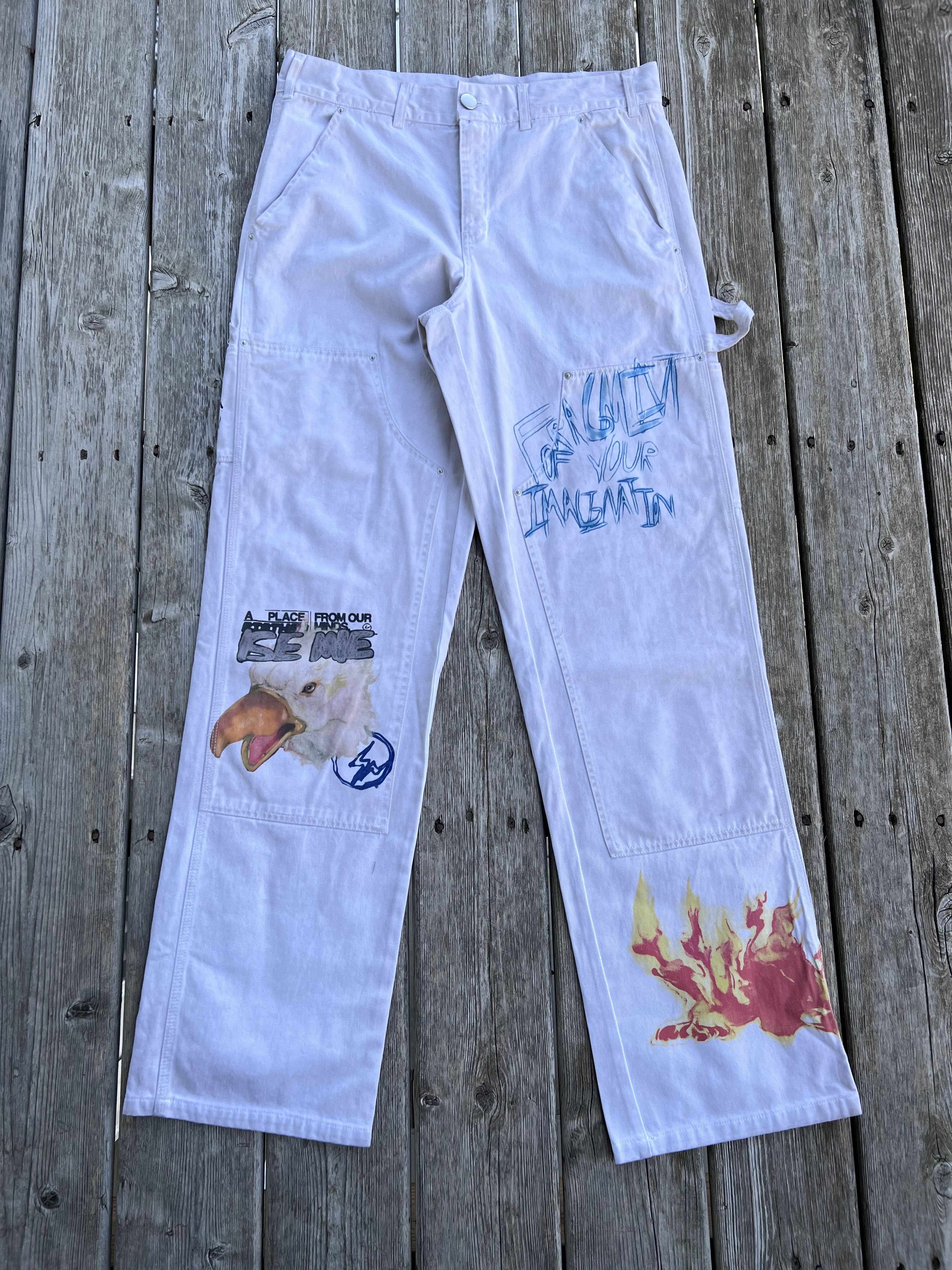 Travis Scott Fragment Cactus Jack Imagination Painters Pants | Grailed