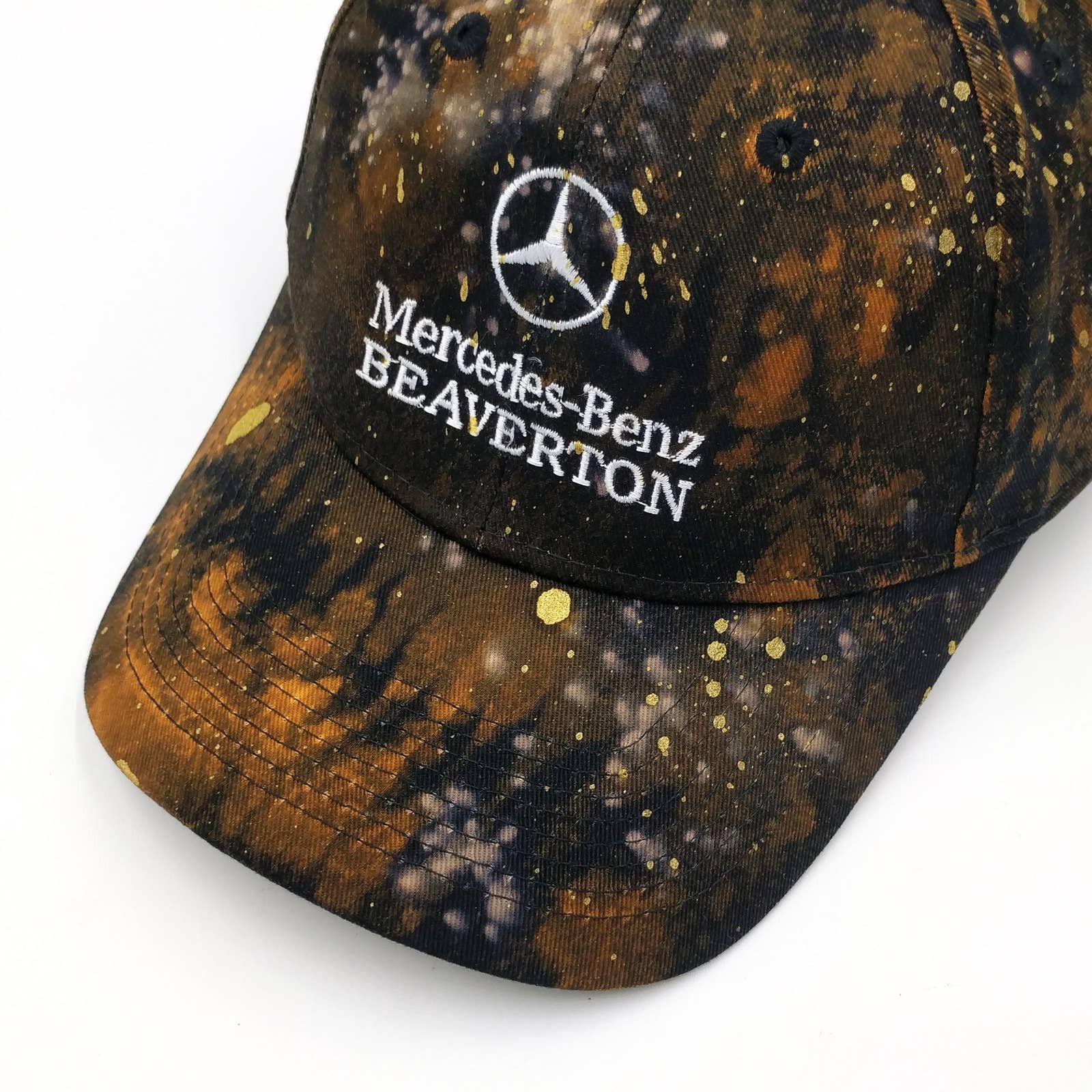 Mercedes-Benz Mercedes Benz Custom Painted Tie Dye Bleached Trucker Hat Size ONE SIZE - 4 Thumbnail