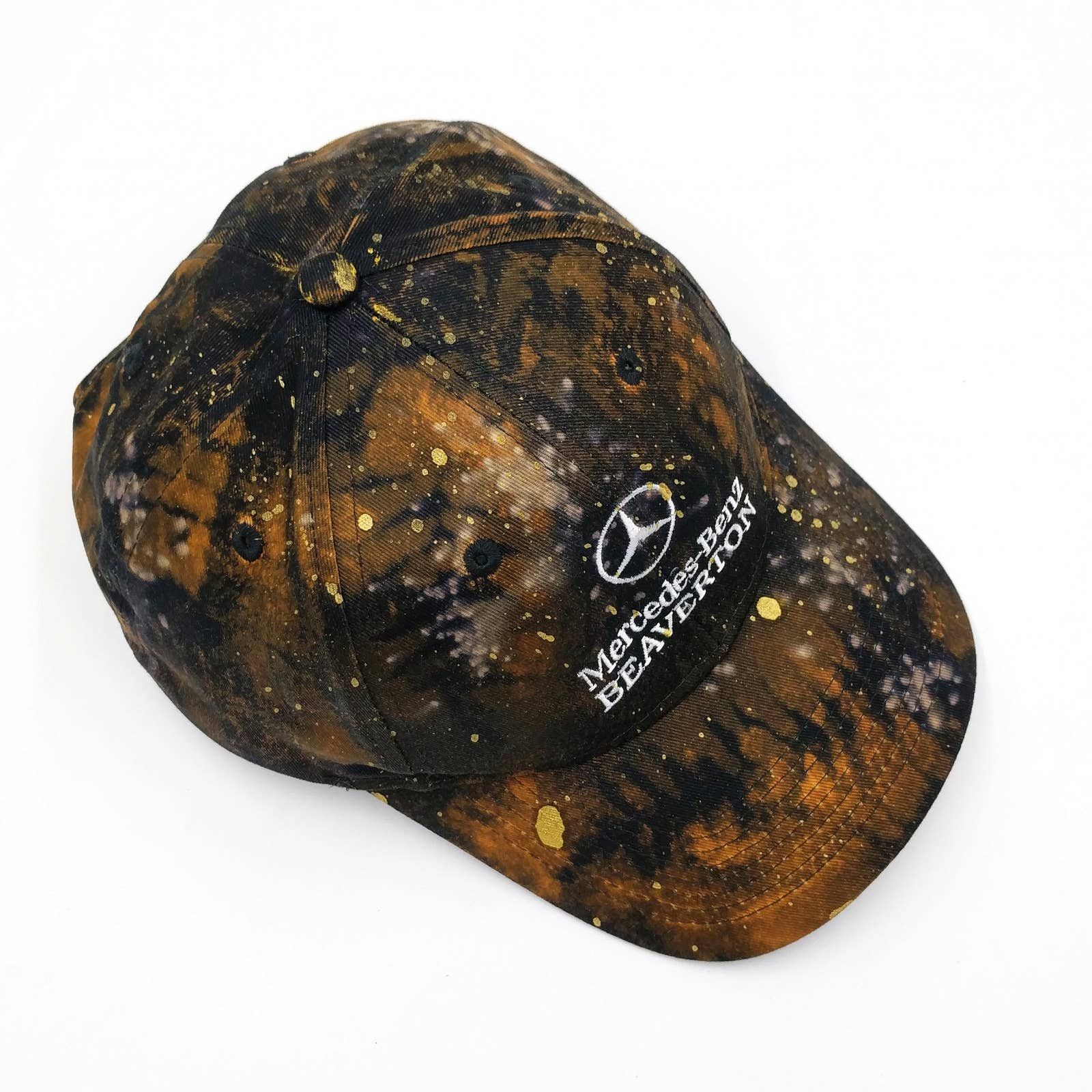Mercedes-Benz Mercedes Benz Custom Painted Tie Dye Bleached Trucker Hat Size ONE SIZE - 5 Thumbnail