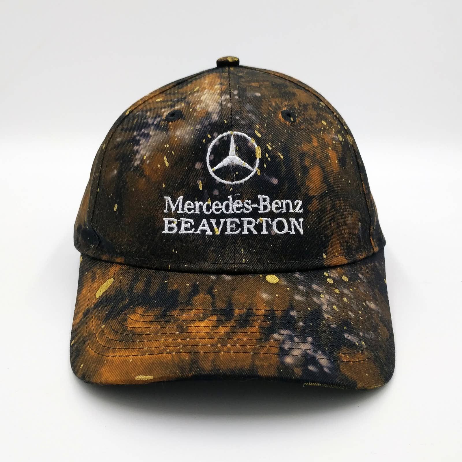 Mercedes-Benz Mercedes Benz Custom Painted Tie Dye Bleached Trucker Hat Size ONE SIZE - 2 Thumbnail
