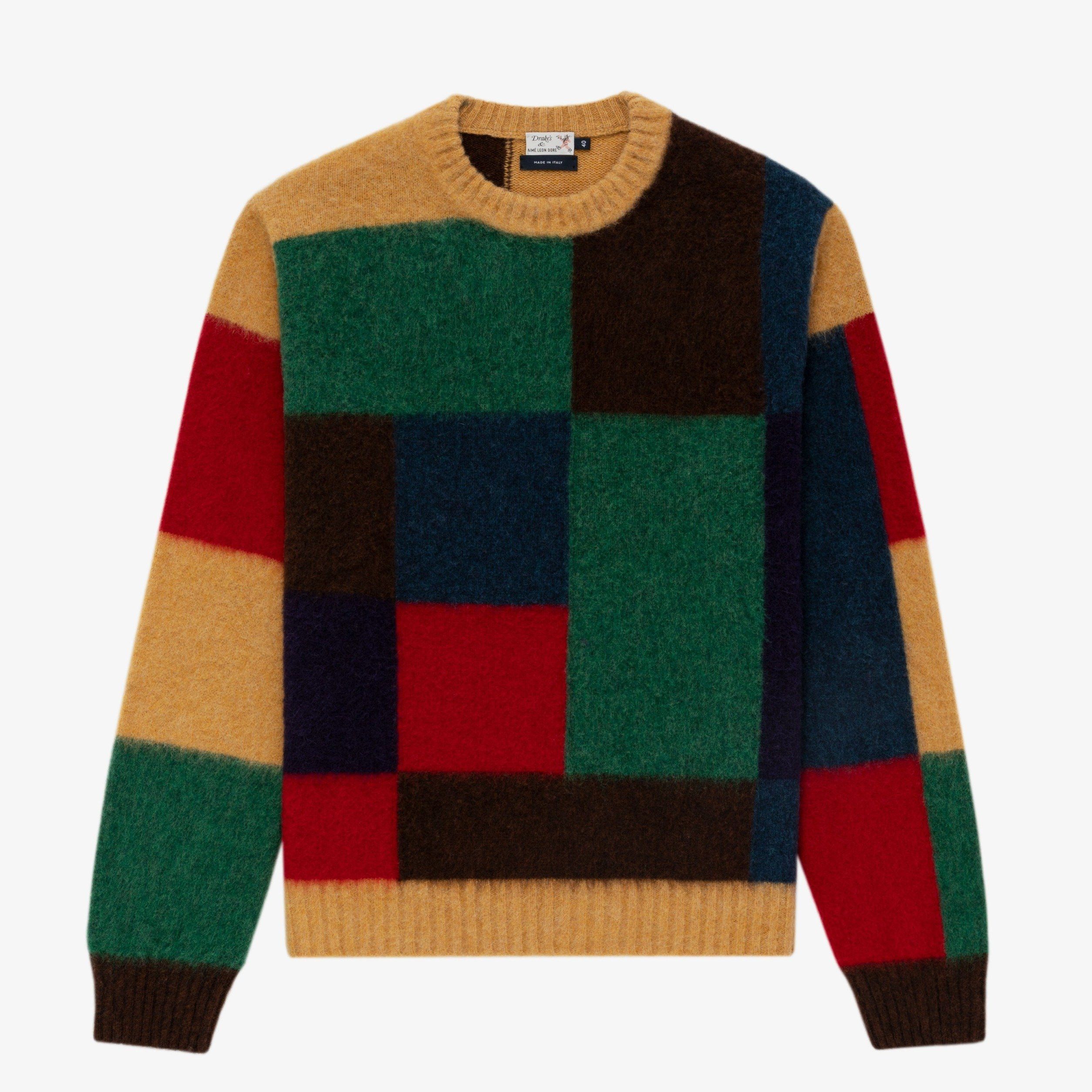 Aime Leon Dore × Drake's ALD / Drake's Colorblock Crewneck Sweater Size US XL / EU 56 / 4 - 7 Thumbnail