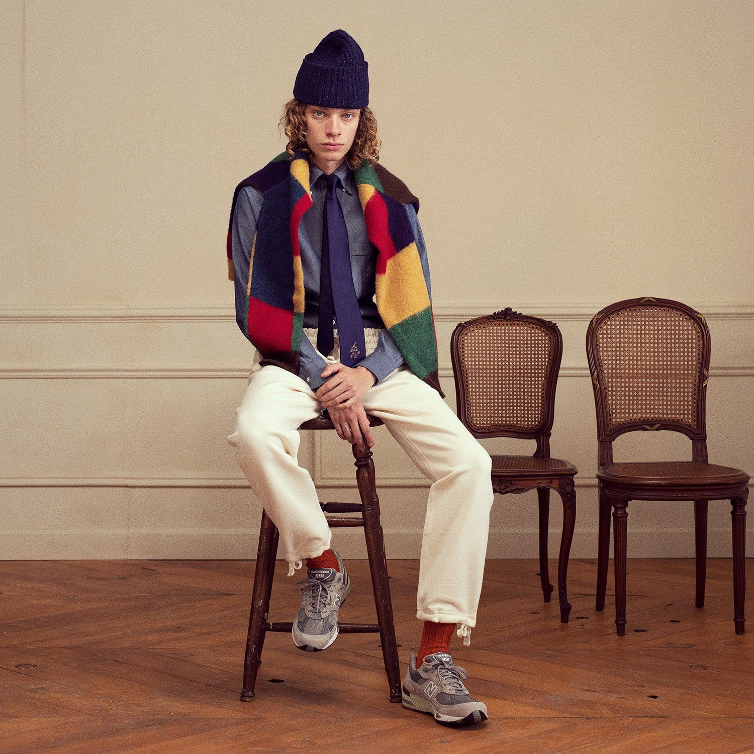 Aime Leon Dore × Drake's ALD / Drake's Colorblock Crewneck Sweater Size US XL / EU 56 / 4 - 5 Thumbnail
