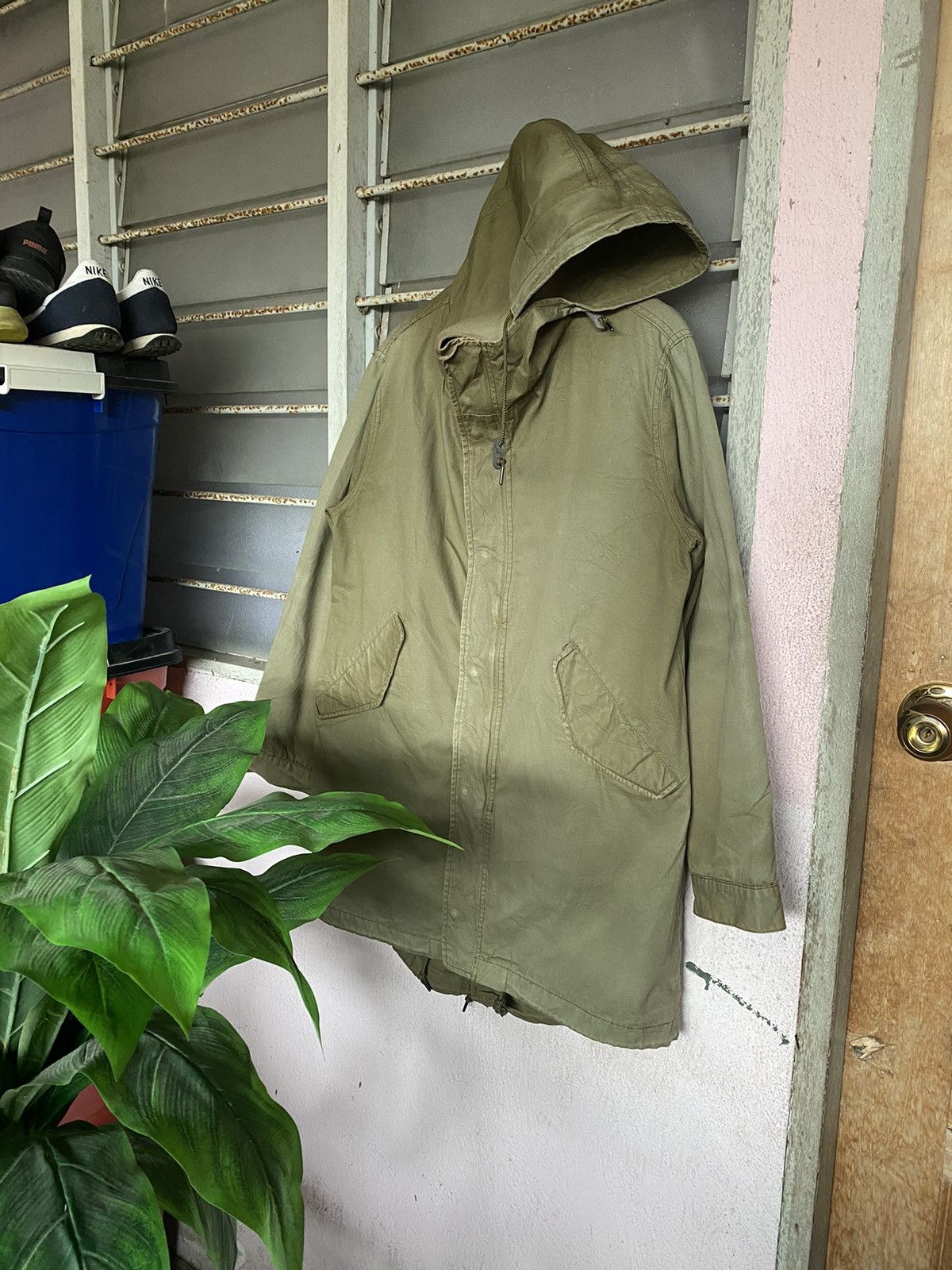 image of Hype x Outdoor Life Back Number Fishtail Parka in Olive Green, Men's (Size Medium)