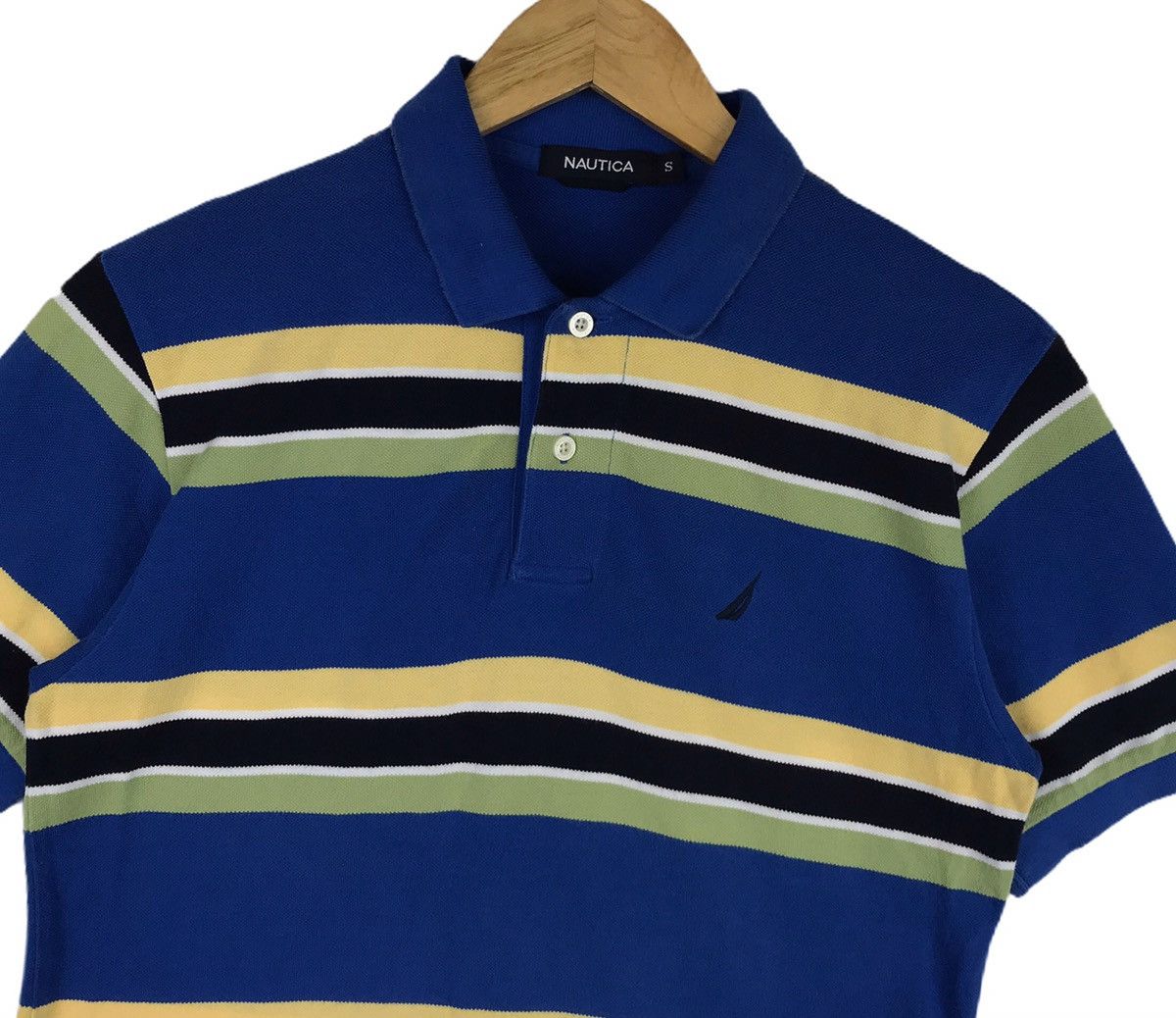 Nautica Vintage Nautica Essential Colourfull Stripe Collar Tshirt Size US S / EU 44-46 / 1 - 2 Thumbnail