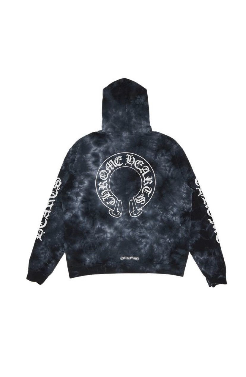 image of Chrome Hearts Tye Dye Horseshoe Logo Hoodie, Men's (Size Medium)