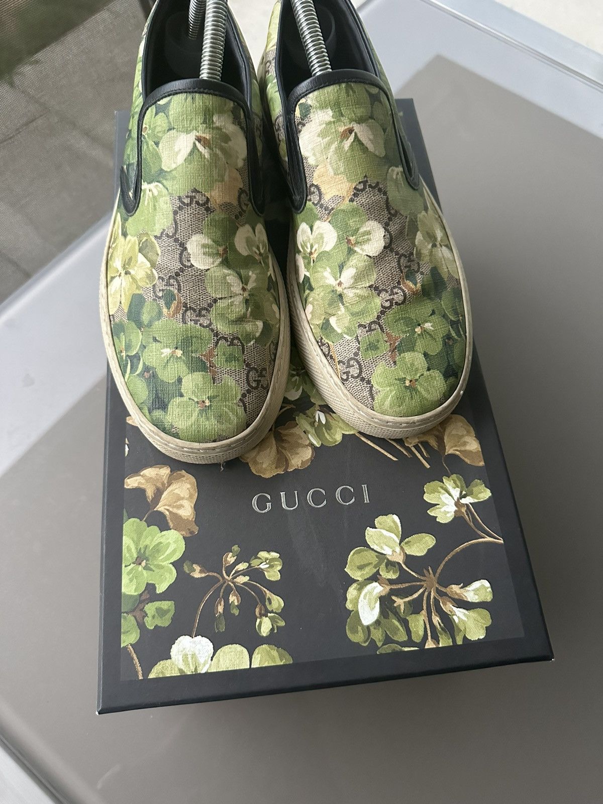 Gucci Gucci Men Slip On Sneaker - Bloom Flower Print Supreme GG Size US 7.5 / EU 40-41 - 4 Thumbnail
