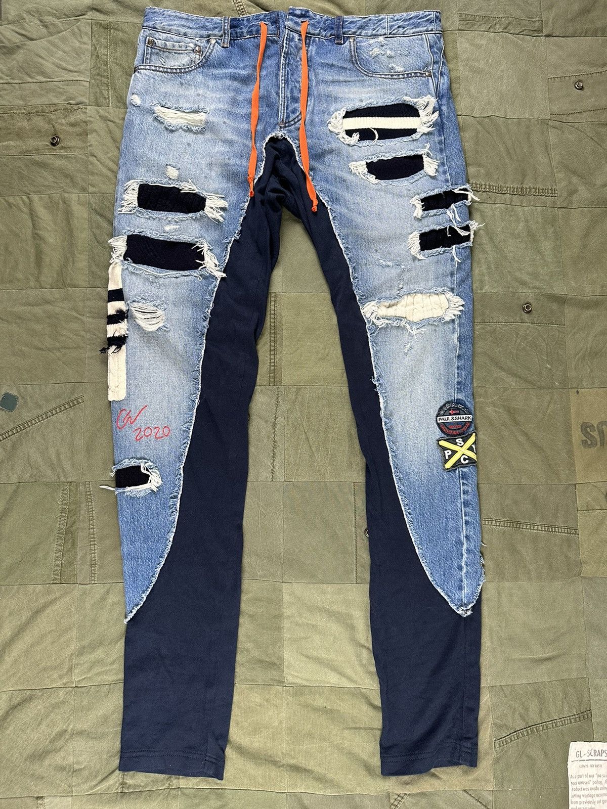 Greg Lauren GL denim sweatpants