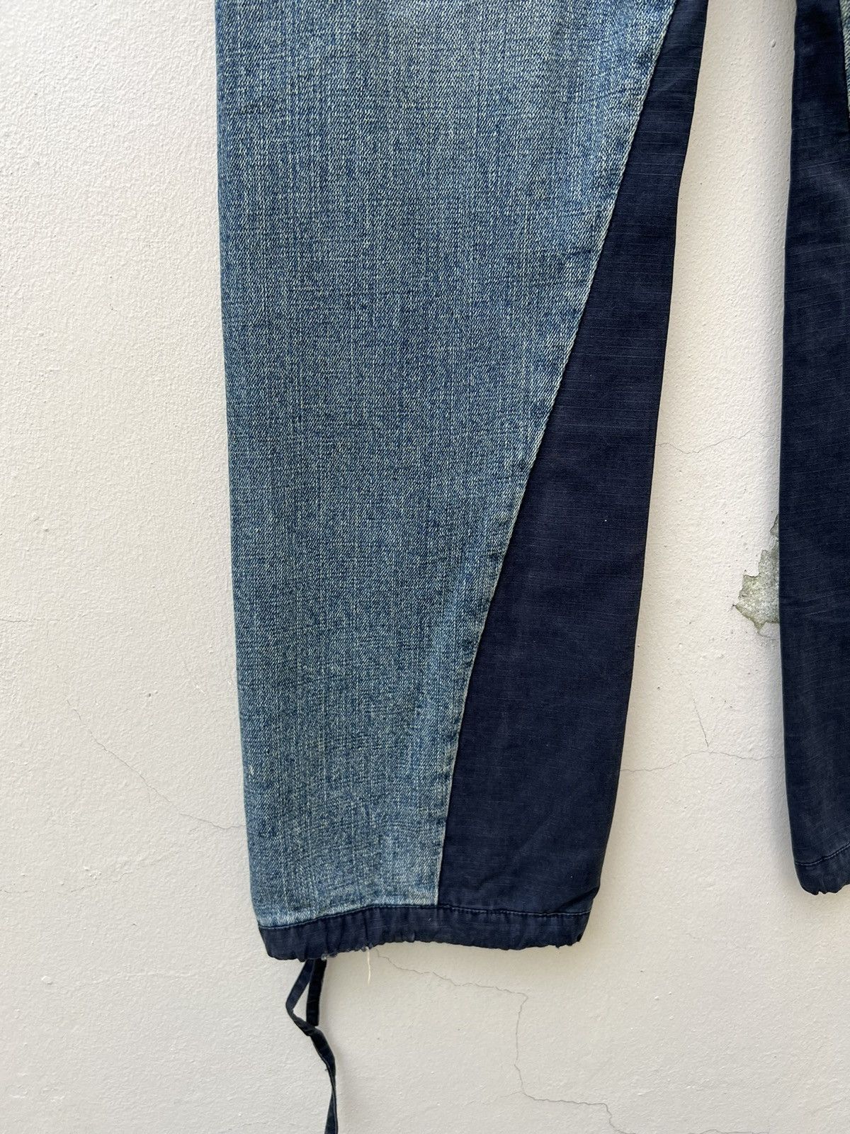 Vintage Vintage OSMOSIS Drawstring Ripped Hybrid Cargo Denim Pant Size US 30 / EU 46 - 12 Thumbnail
