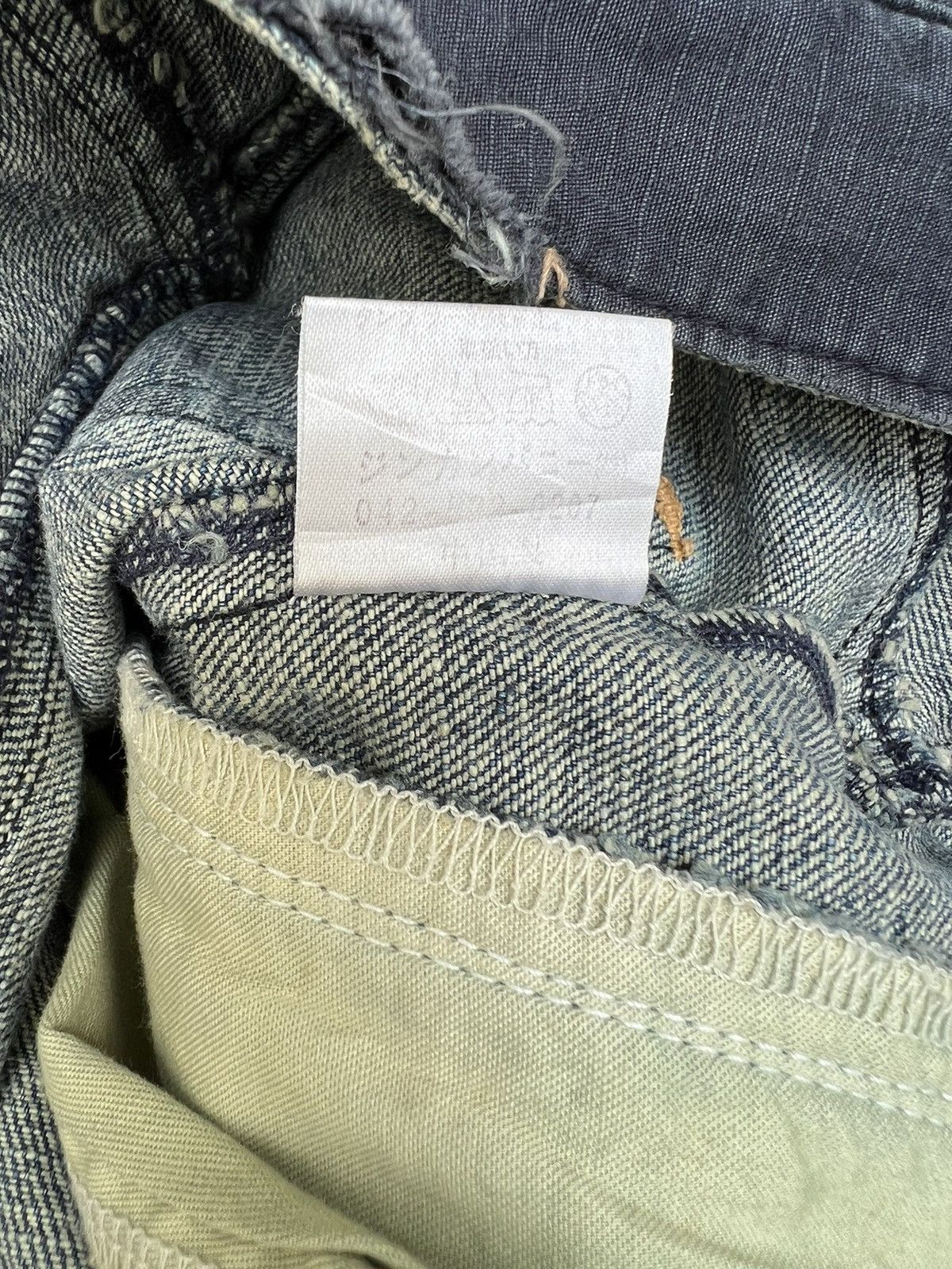 Vintage Vintage OSMOSIS Drawstring Ripped Hybrid Cargo Denim Pant Size US 30 / EU 46 - 20 Thumbnail