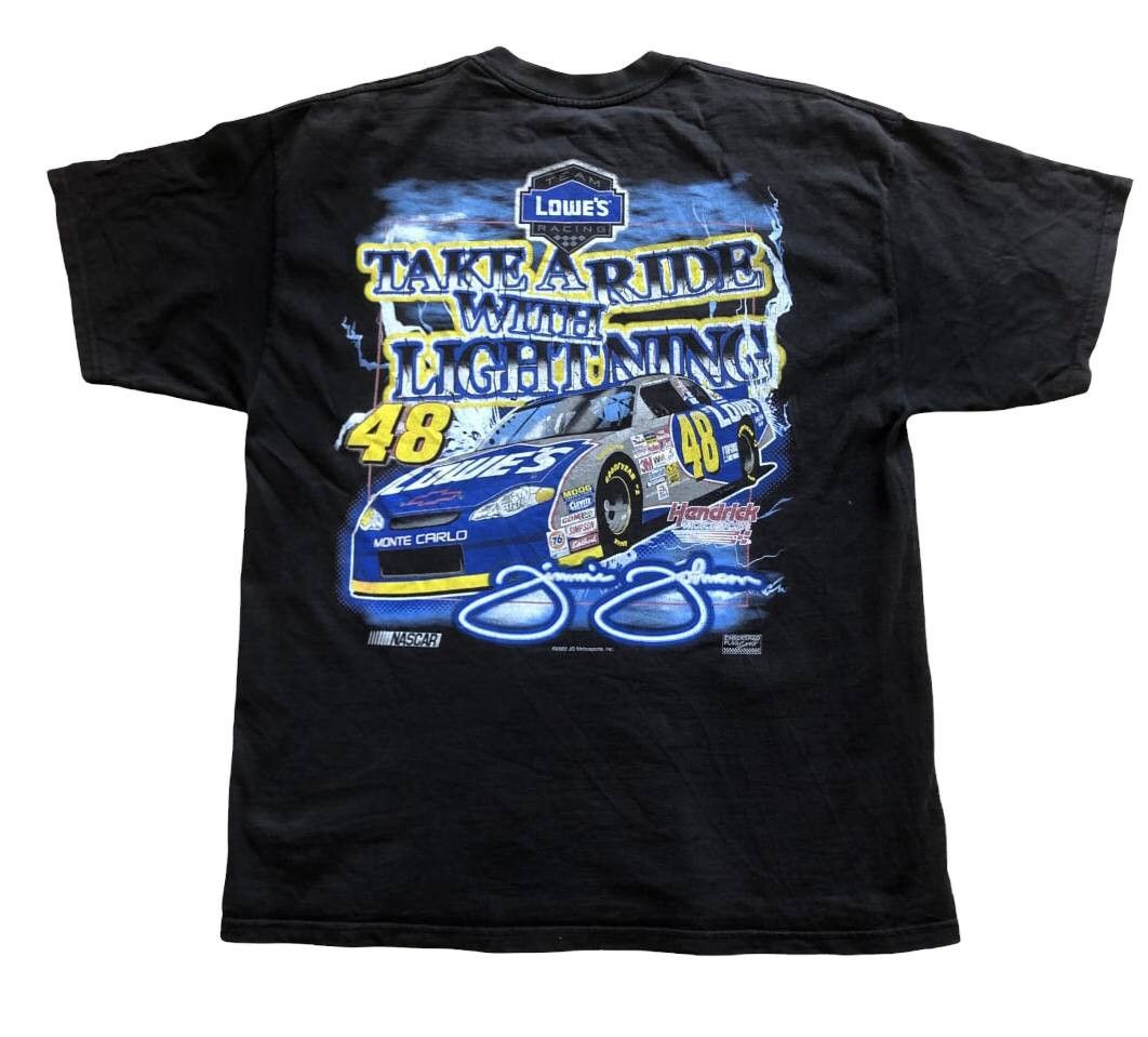 NASCAR × Vintage Jimmie Johnson Tee 48 Lowes Racing Team Blue hendrick Size US XL / EU 56 / 4 - 2 Thumbnail