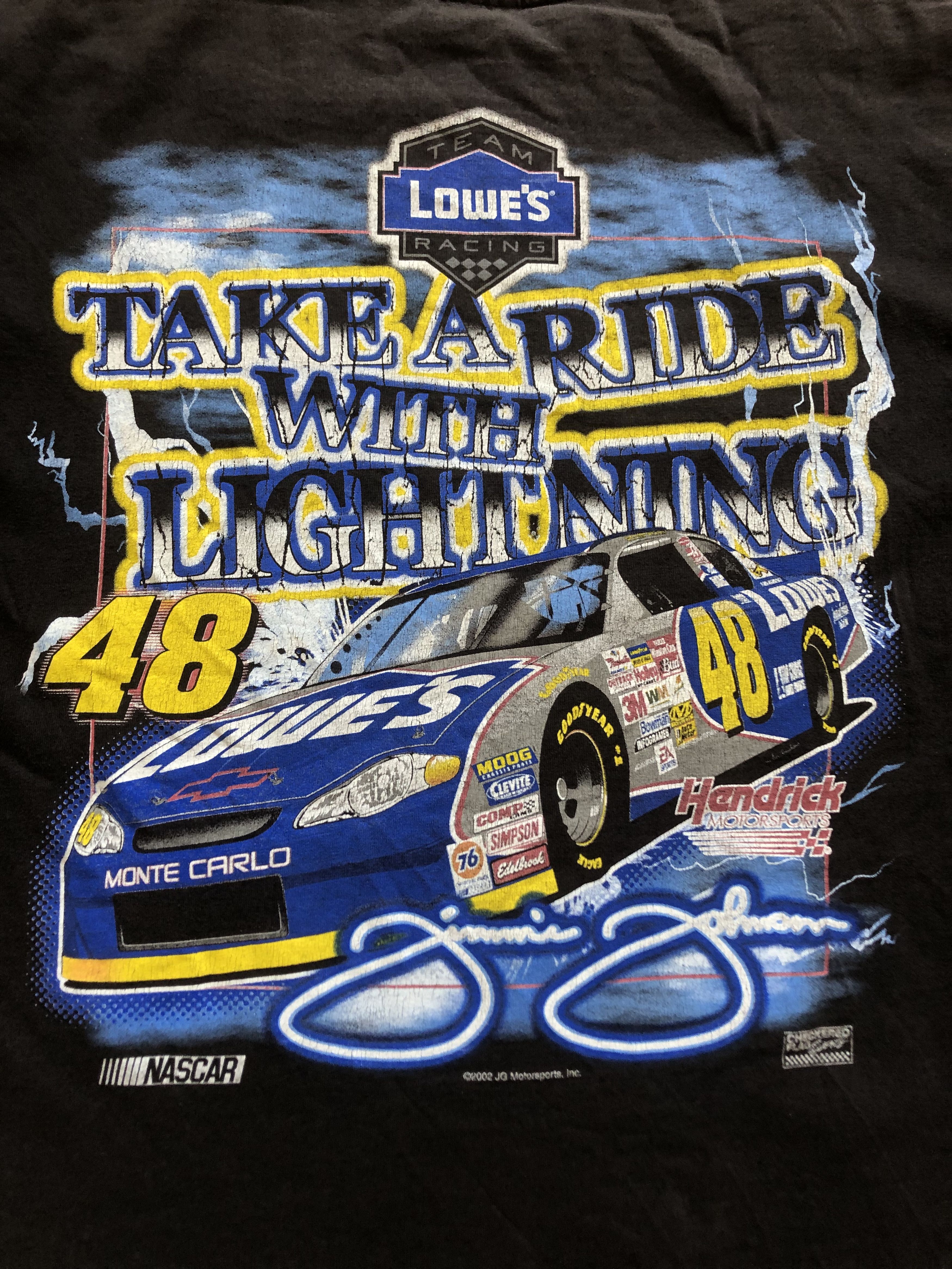 NASCAR × Vintage Jimmie Johnson Tee 48 Lowes Racing Team Blue hendrick Size US XL / EU 56 / 4 - 8 Thumbnail