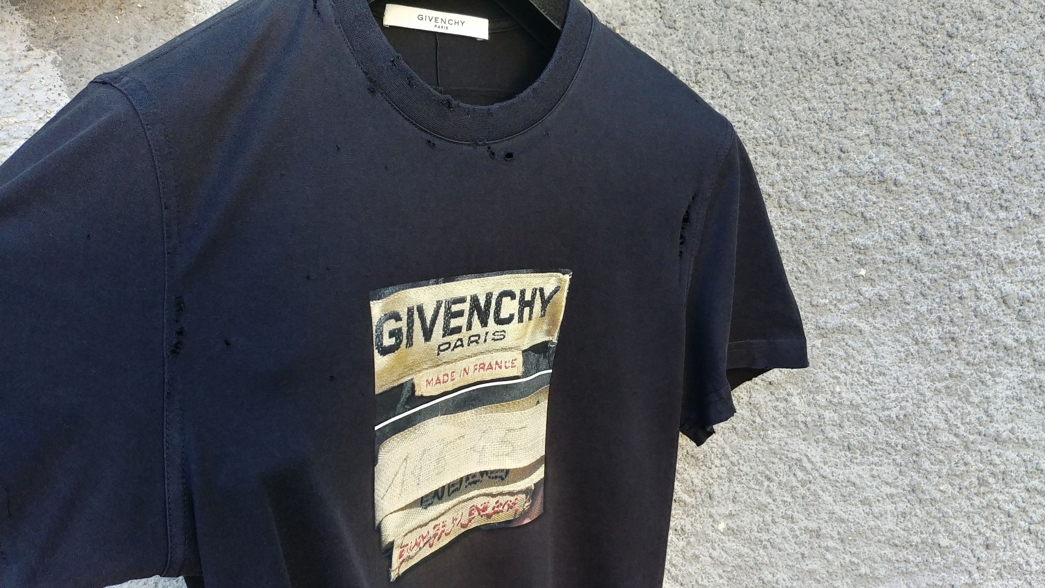 Givenchy Washed Destroyed Labels Madonna Rottweiler T-Shirt
