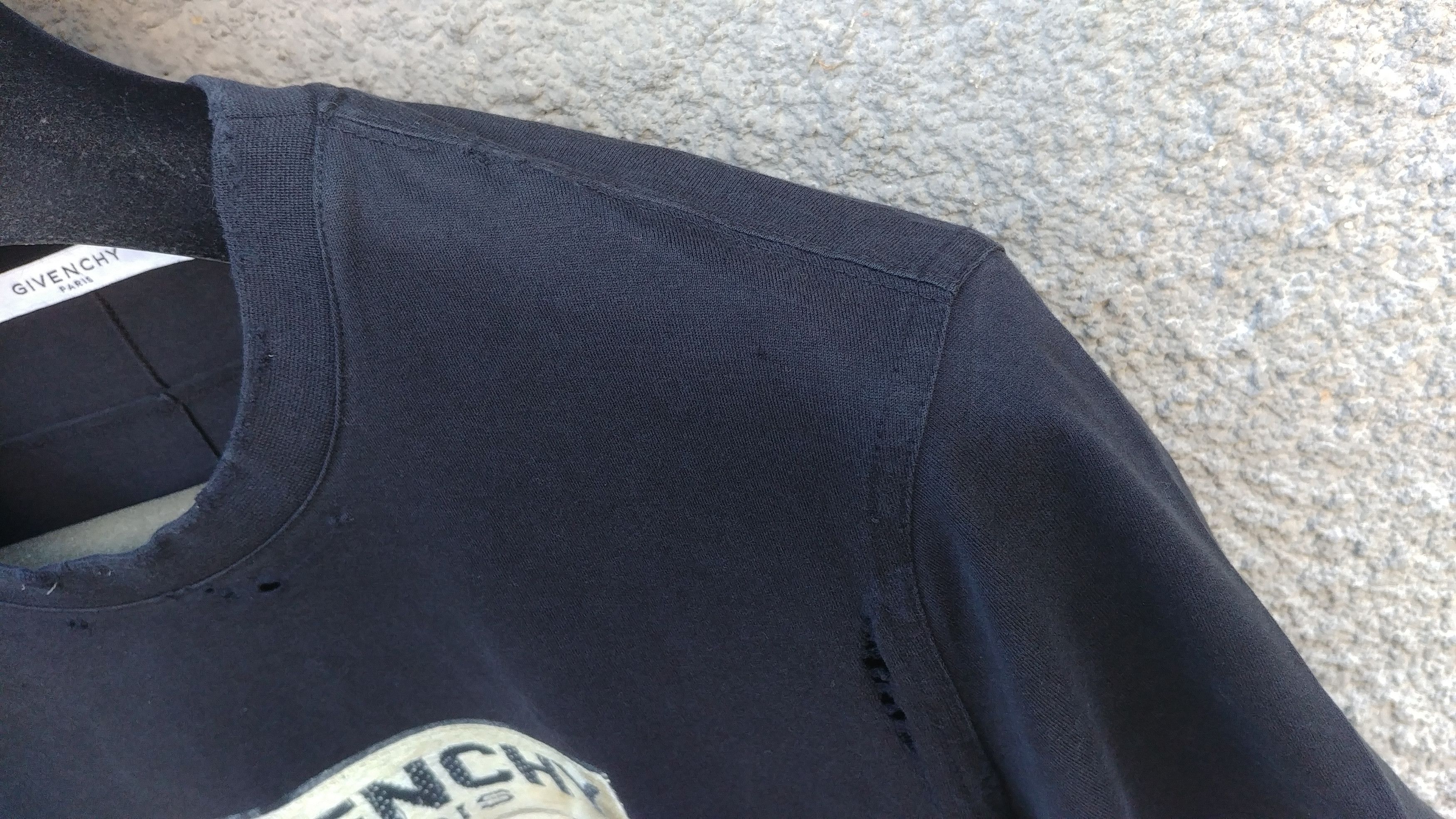 Givenchy Washed Destroyed Labels Madonna Rottweiler T-Shirt