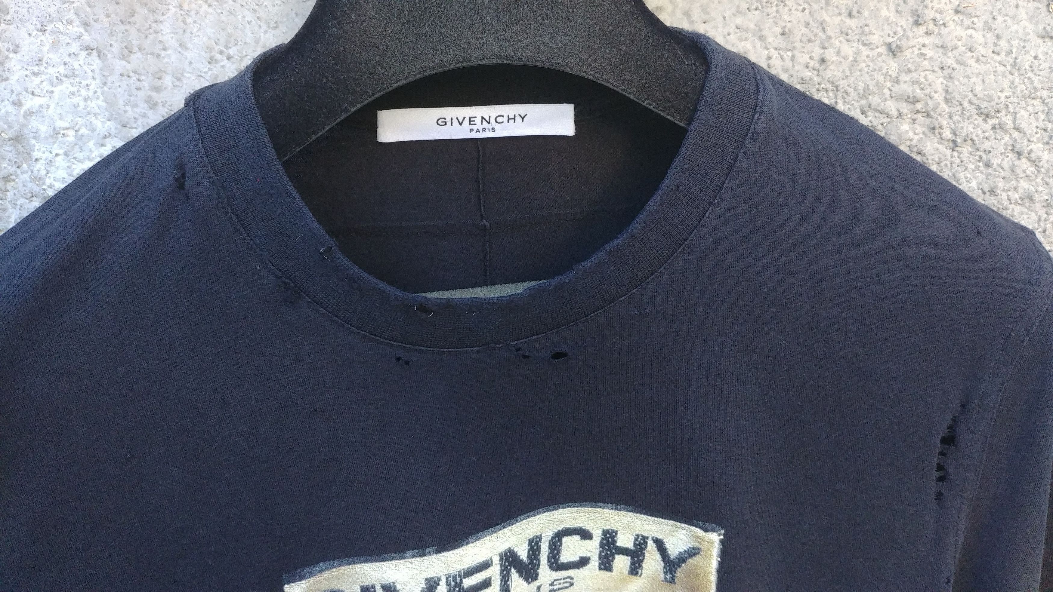 Givenchy Washed Destroyed Labels Madonna Rottweiler T-Shirt