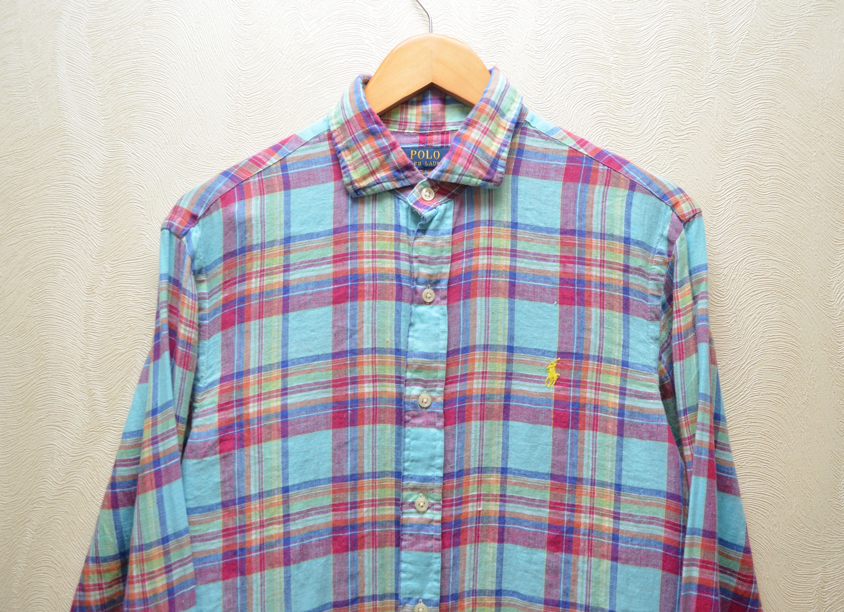 Polo Ralph Lauren Polo Ralph Lauren Slim Fit Multicolor Check Linen Shirt Sz M Size US M / EU 48-50 / 2 - 2 Thumbnail