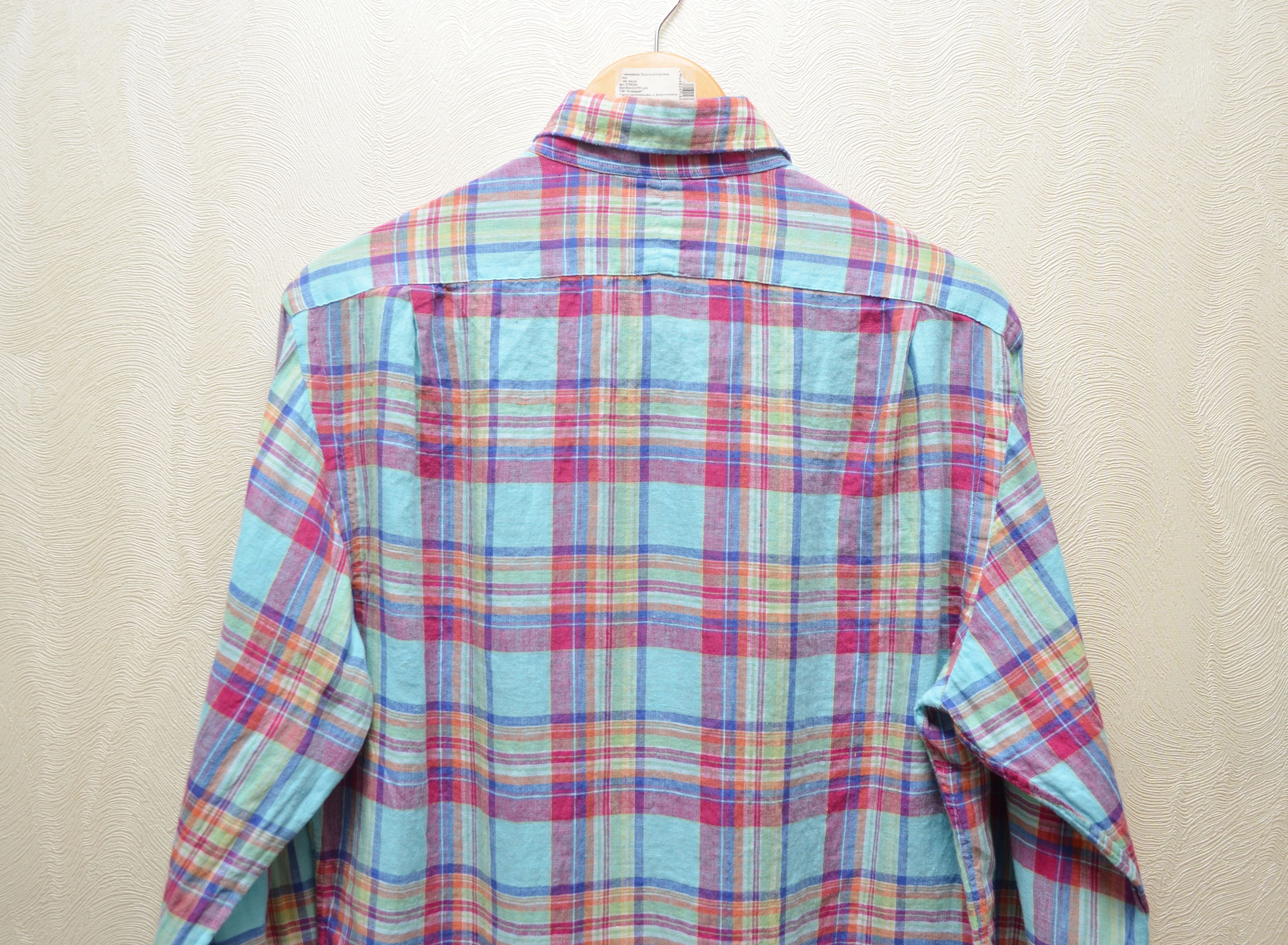 Polo Ralph Lauren Polo Ralph Lauren Slim Fit Multicolor Check Linen Shirt Sz M Size US M / EU 48-50 / 2 - 6 Thumbnail