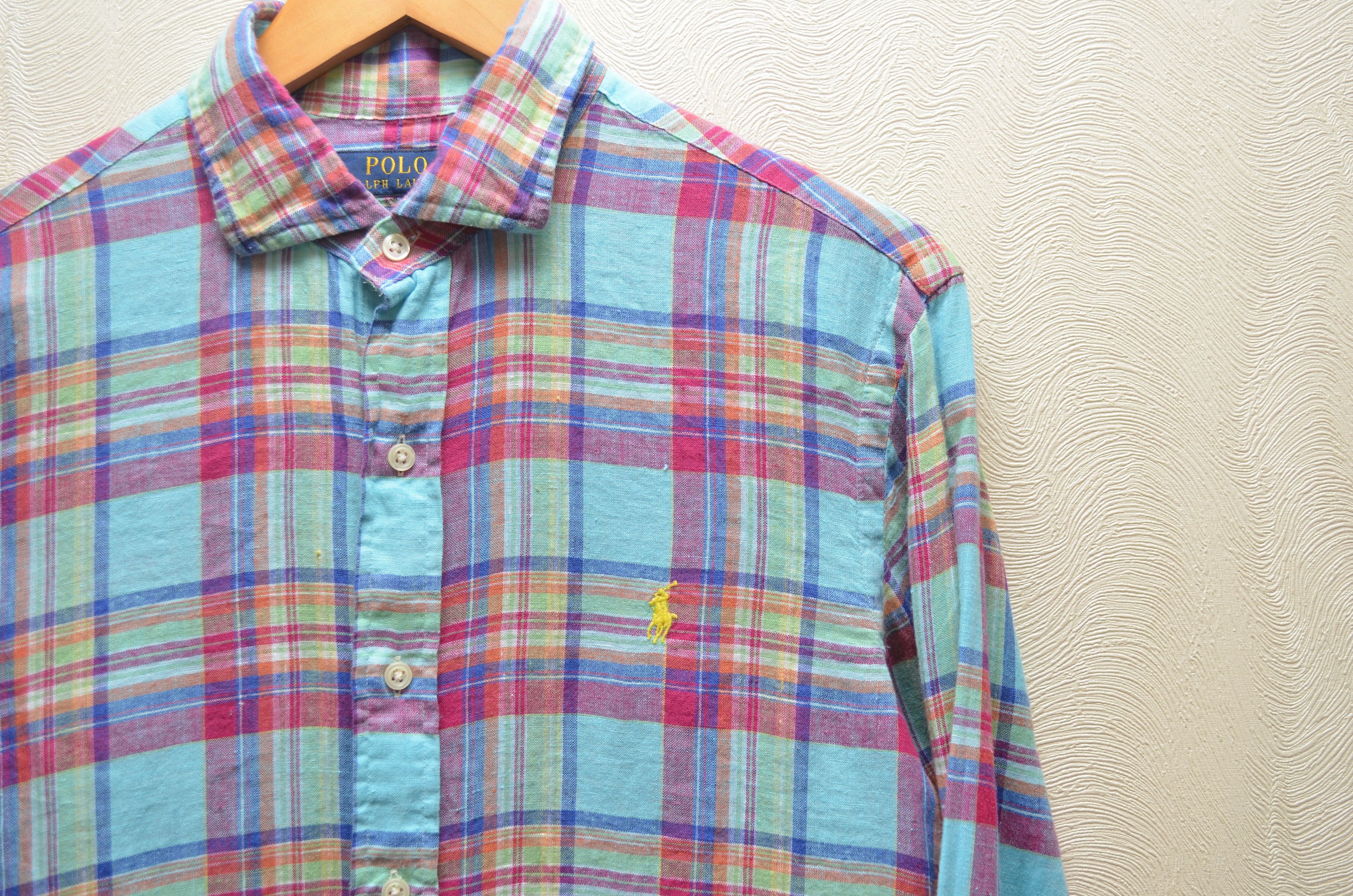 Polo Ralph Lauren Polo Ralph Lauren Slim Fit Multicolor Check Linen Shirt Sz M Size US M / EU 48-50 / 2 - 3 Thumbnail