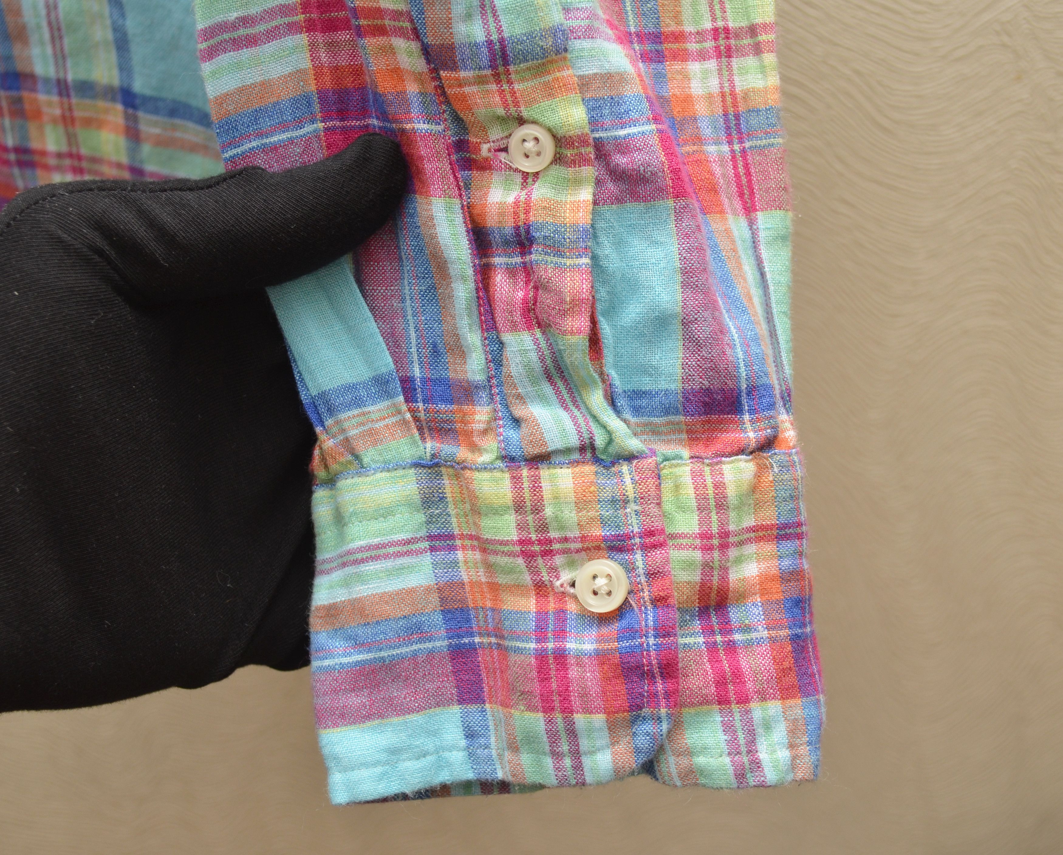 Polo Ralph Lauren Polo Ralph Lauren Slim Fit Multicolor Check Linen Shirt Sz M Size US M / EU 48-50 / 2 - 4 Thumbnail