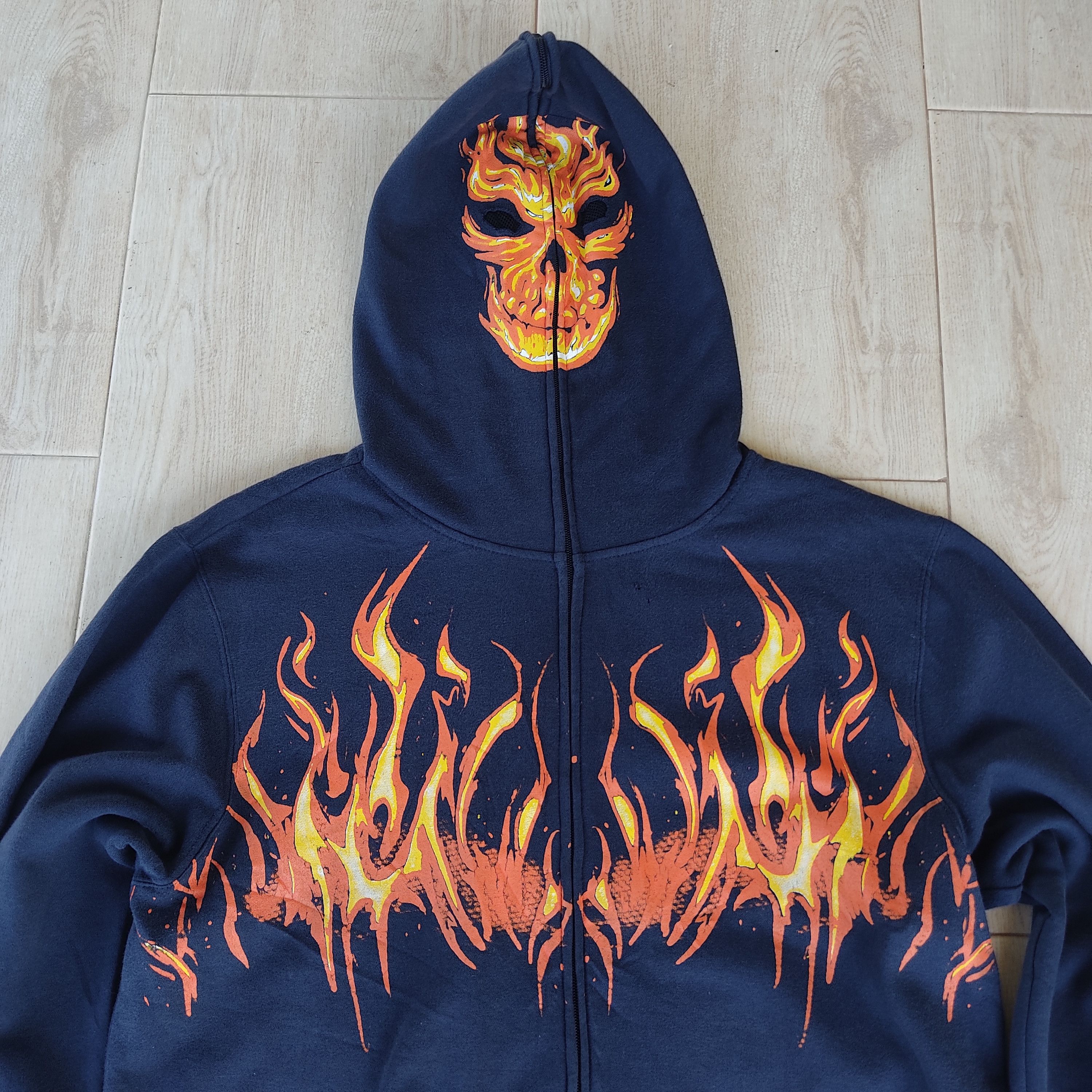 Other Power Art Skull Fire Flame Full Zip Hoodie Size US L / EU 52-54 / 3 - 2 Thumbnail