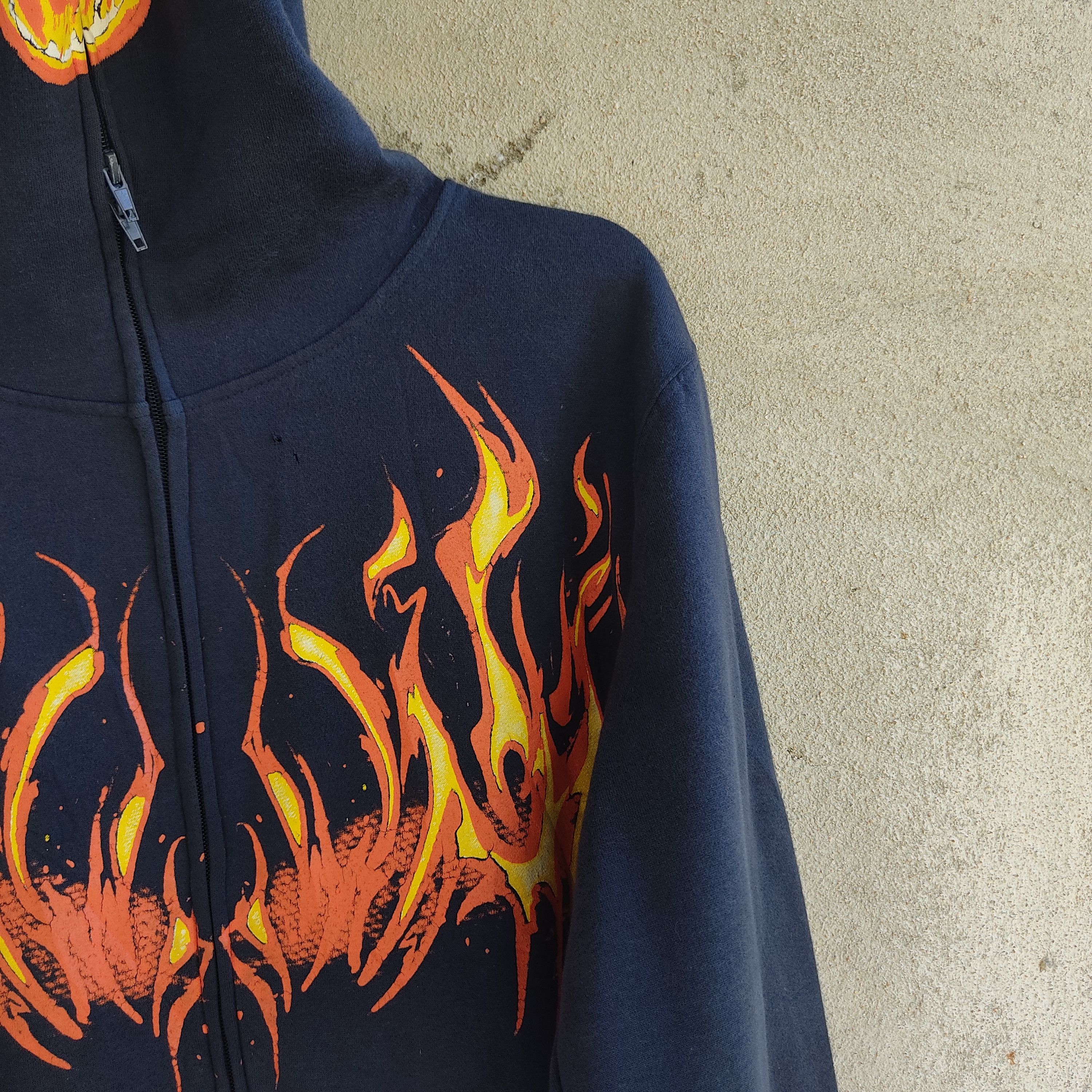 Other Power Art Skull Fire Flame Full Zip Hoodie Size US L / EU 52-54 / 3 - 8 Thumbnail