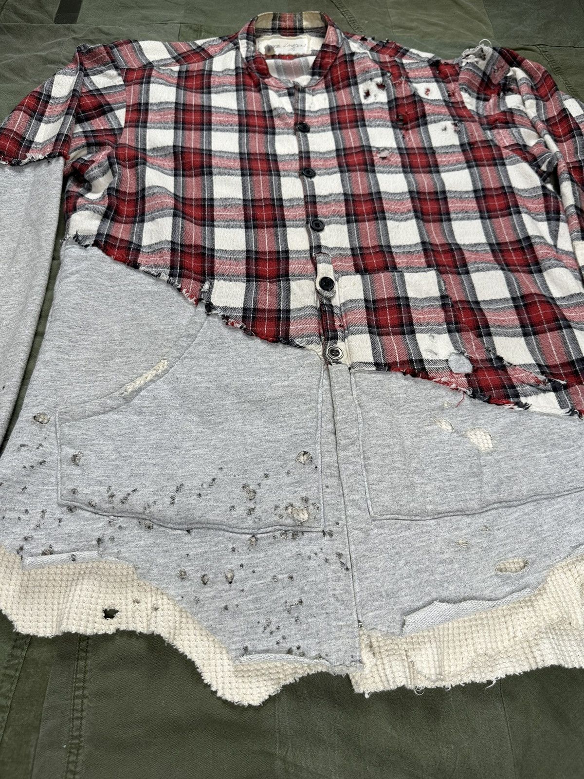Greg Lauren FW17 50/50 Plaid Fleece Studio Shirt Size US M / EU 48-50 / 2 - 2 Thumbnail