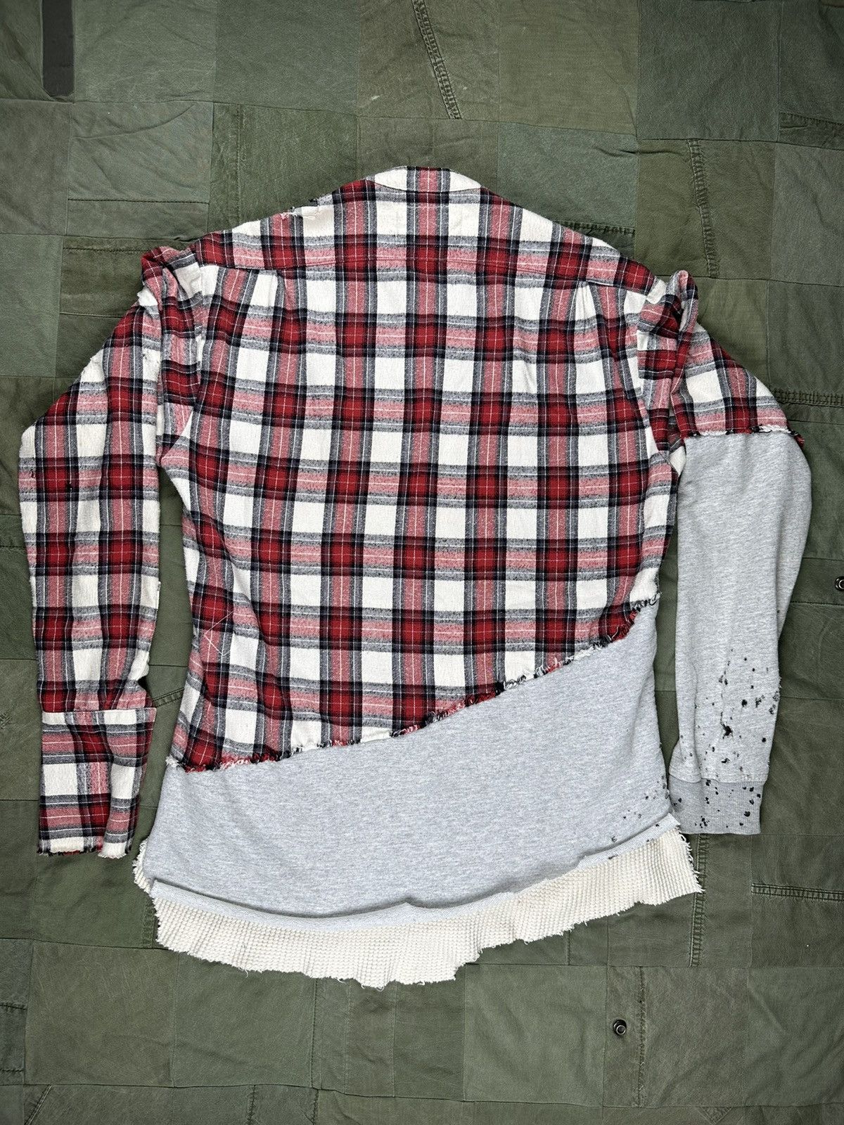 Greg Lauren FW17 50/50 Plaid Fleece Studio Shirt Size US M / EU 48-50 / 2 - 3 Thumbnail