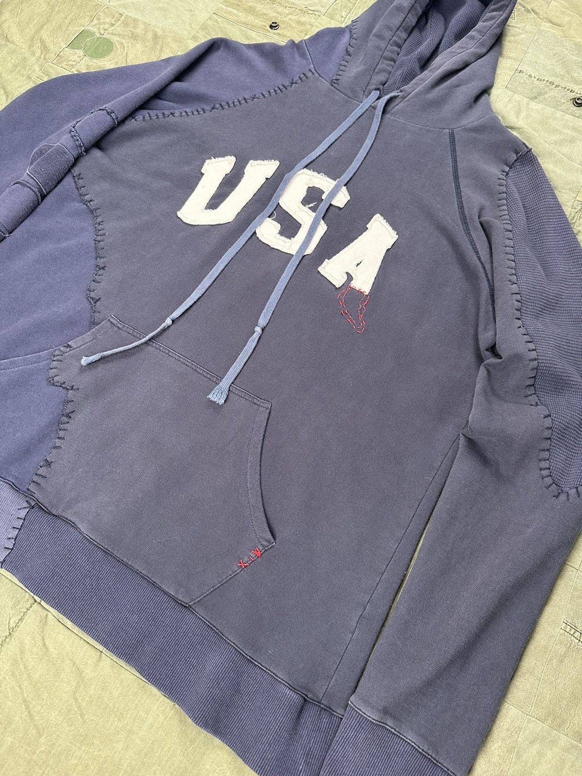 Greg Lauren Destroyed USA Hoodie Size US L / EU 52-54 / 3 - 2 Thumbnail
