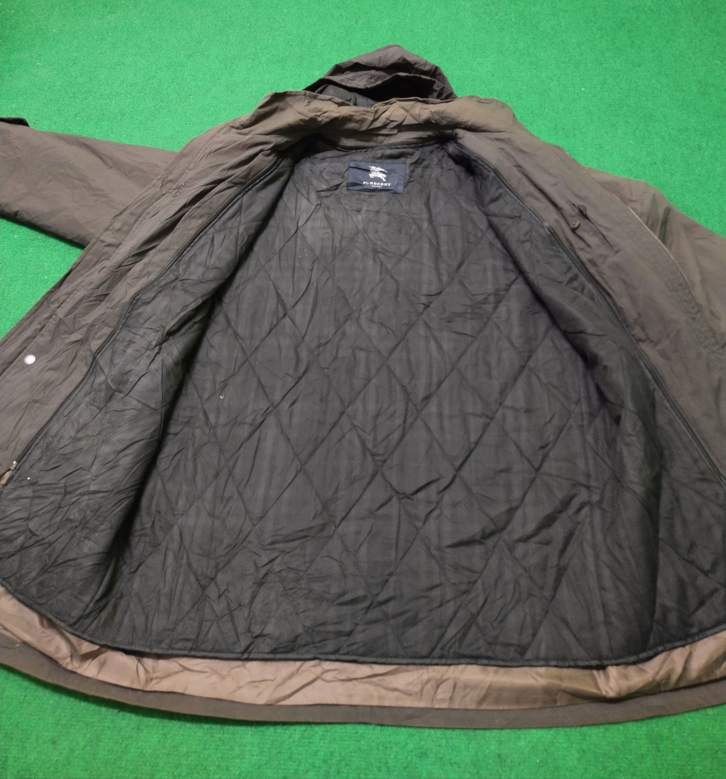 Burberry Vintage Men's Burberry Trench Coat Hoodie Jacket Sun Faded Size US XL / EU 56 / 4 - 15 Thumbnail