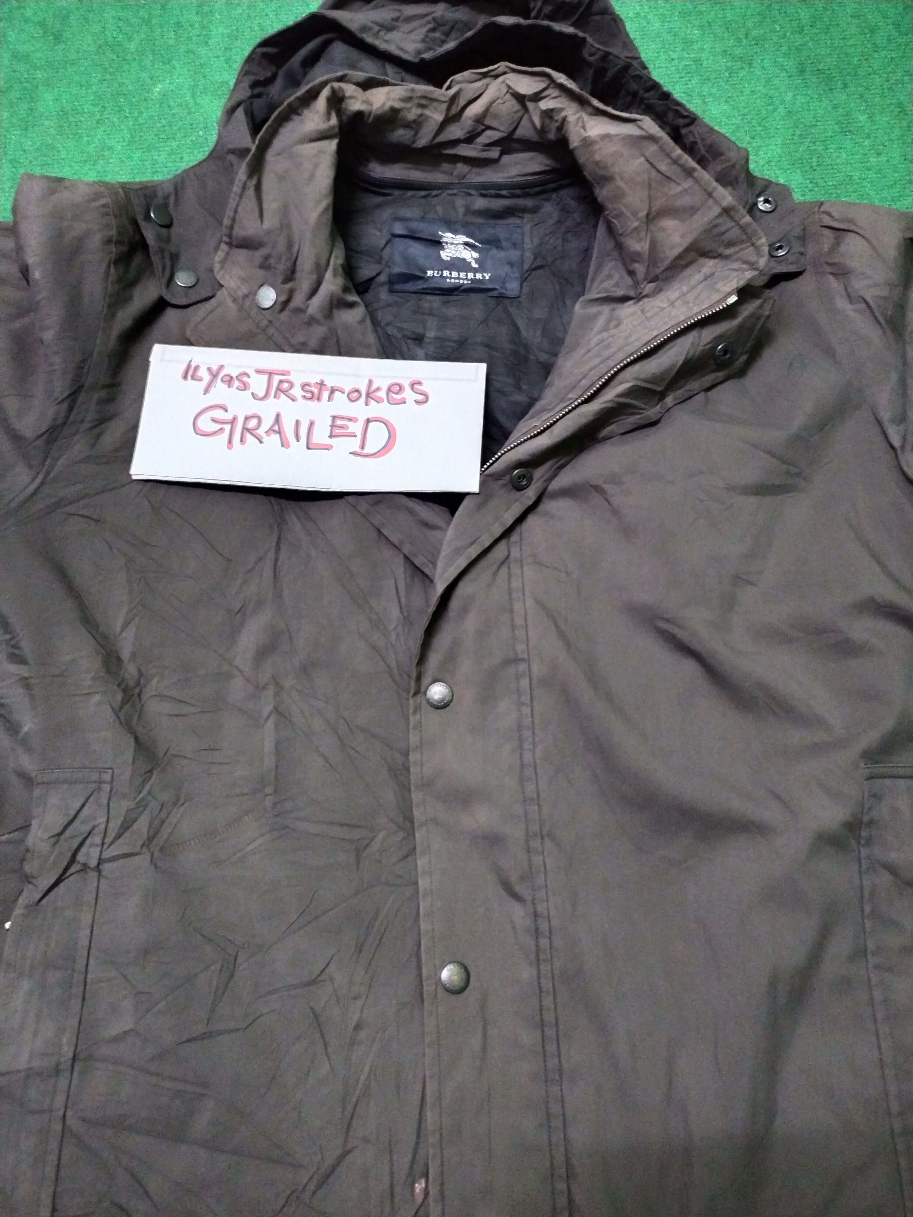 Burberry Vintage Men's Burberry Trench Coat Hoodie Jacket Sun Faded Size US XL / EU 56 / 4 - 23 Thumbnail