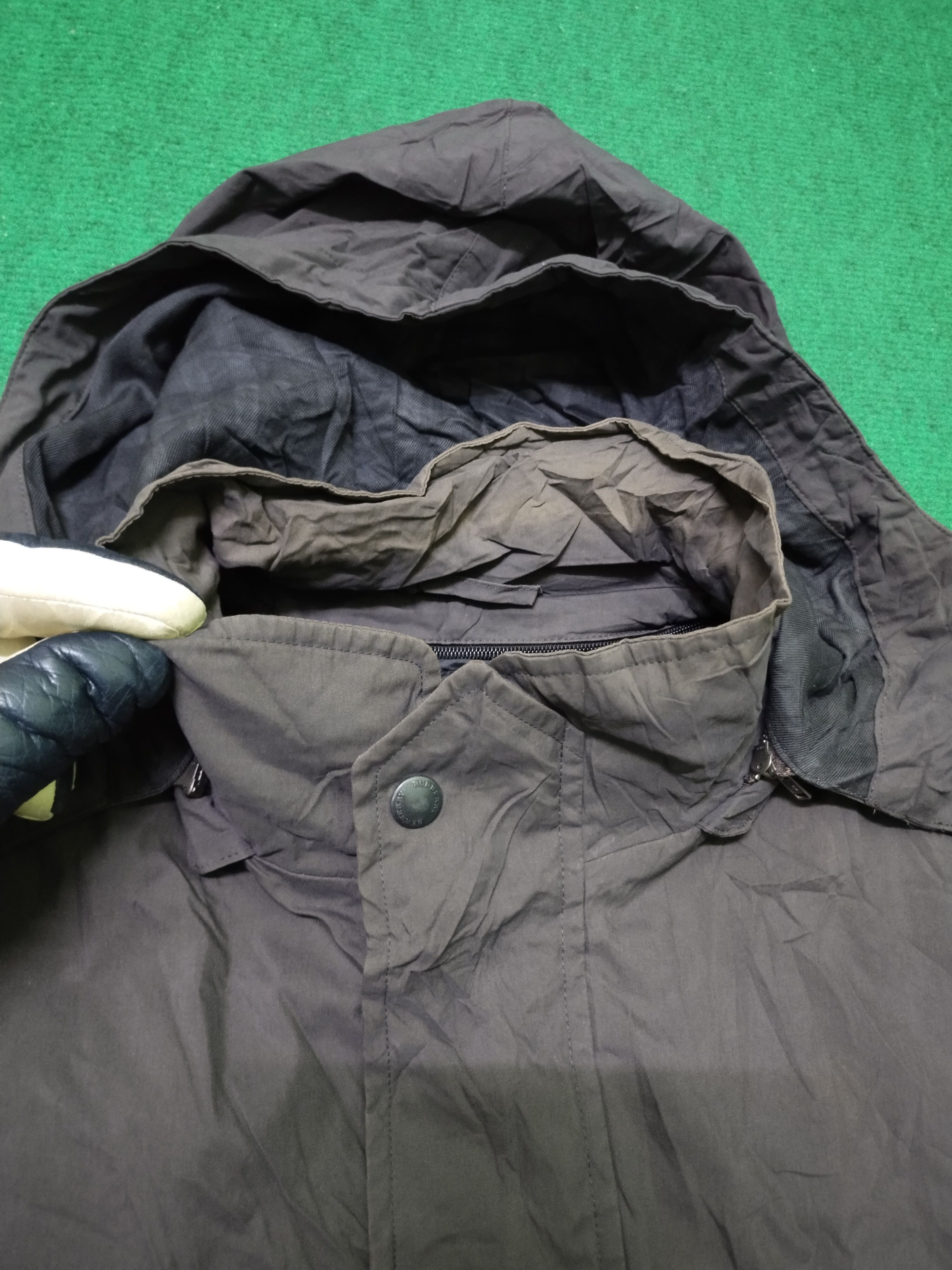 Burberry Vintage Men's Burberry Trench Coat Hoodie Jacket Sun Faded Size US XL / EU 56 / 4 - 3 Thumbnail
