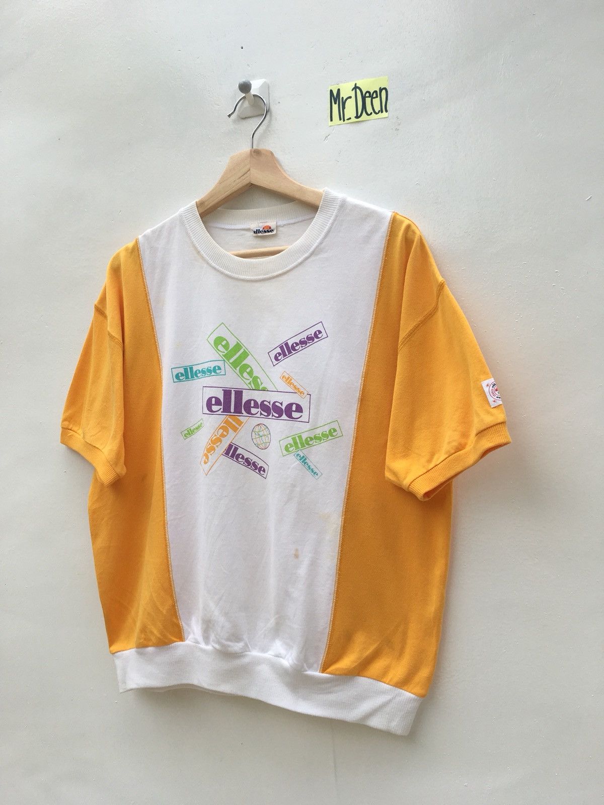 Ellesse Vintage 90s KNITWEAR ELLESSE SPELLOUT LOGO Short Sleeve Size US M / EU 48-50 / 2 - 3 Thumbnail