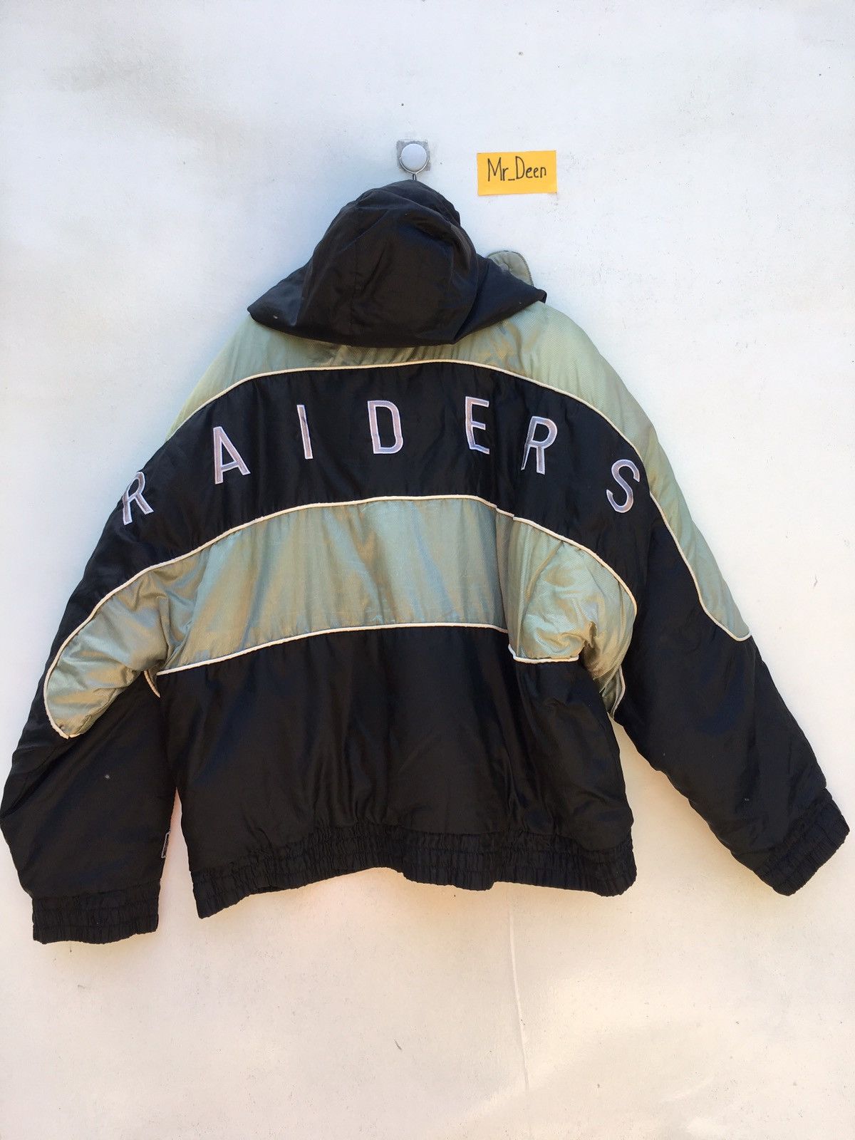 image of Oakland Raiders Varsity Jacket Nfl Team Large Size in Black, Men's