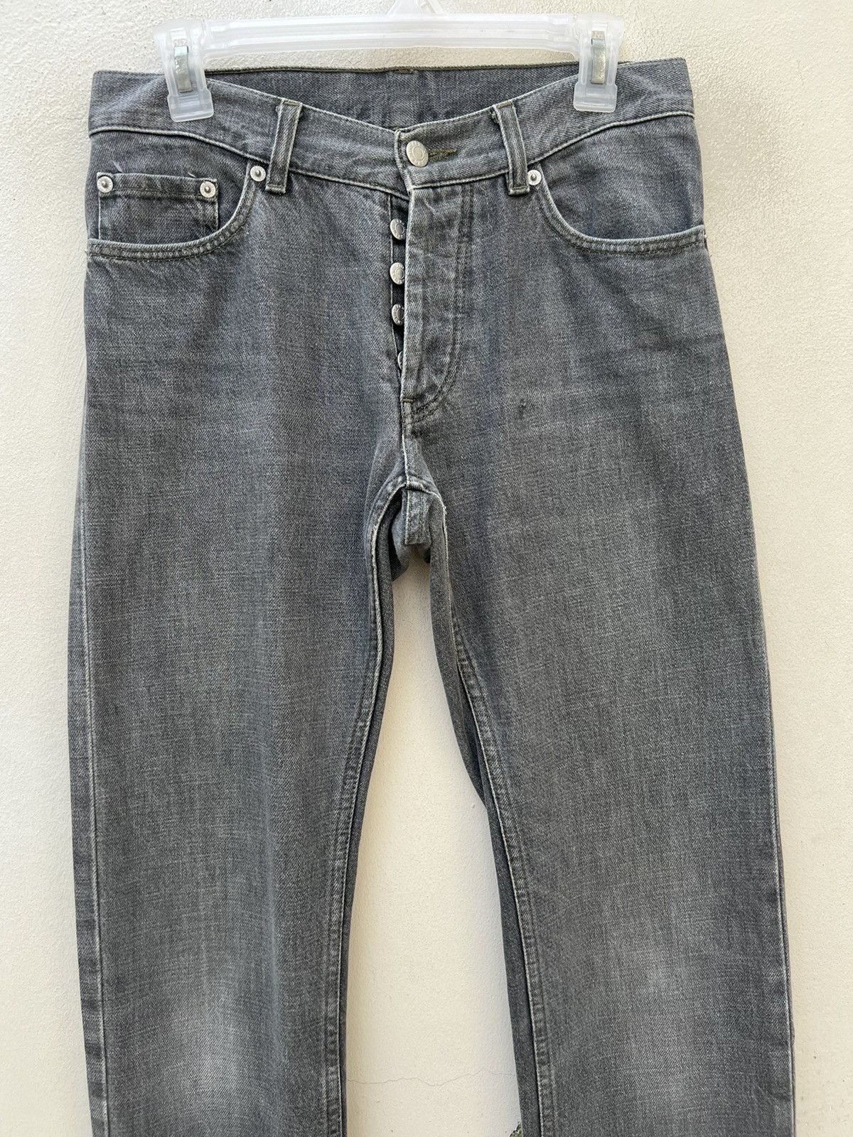 Helmut Lang Vintage 90s Helmut Lang Fade Grey Denim Turn Up Cut Jeans Size US 29 - 7 Thumbnail