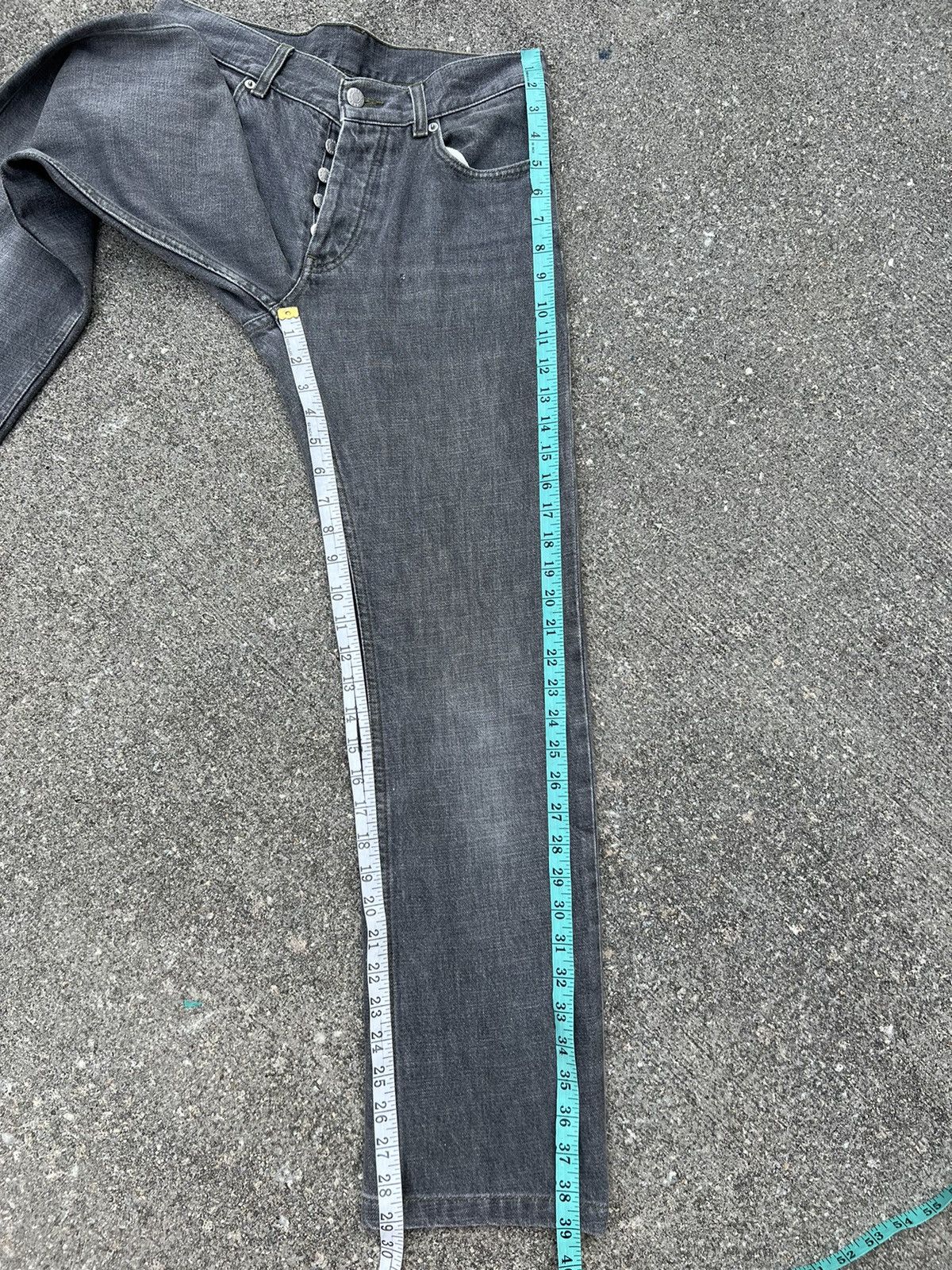 Helmut Lang Vintage 90s Helmut Lang Fade Grey Denim Turn Up Cut Jeans Size US 29 - 4 Thumbnail