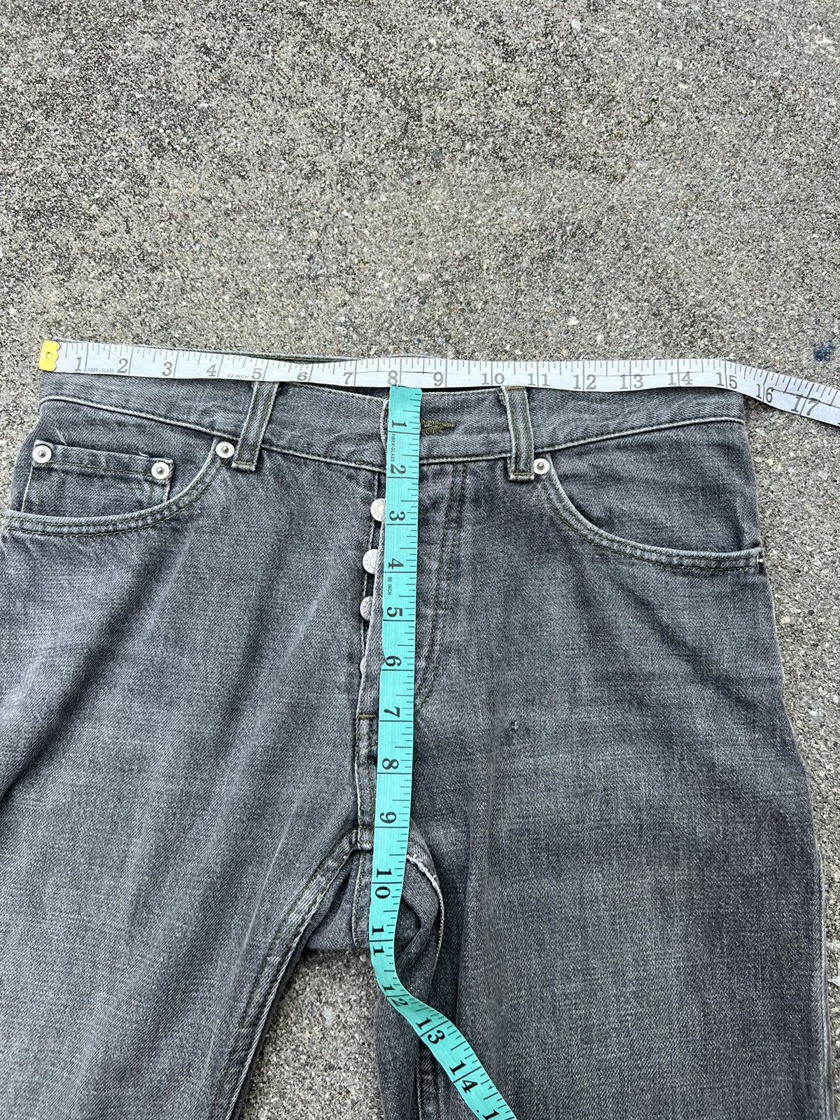 Helmut Lang Vintage 90s Helmut Lang Fade Grey Denim Turn Up Cut Jeans Size US 29 - 2 Thumbnail