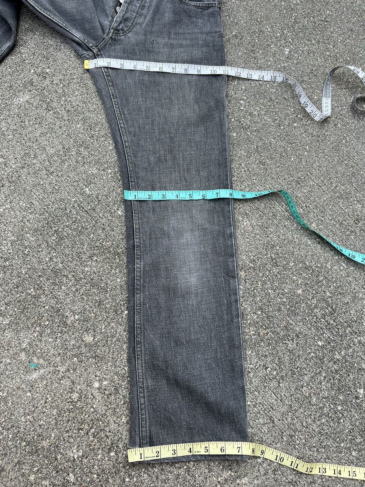 Helmut Lang Vintage 90s Helmut Lang Fade Grey Denim Turn Up Cut Jeans Size US 29 - 3 Thumbnail