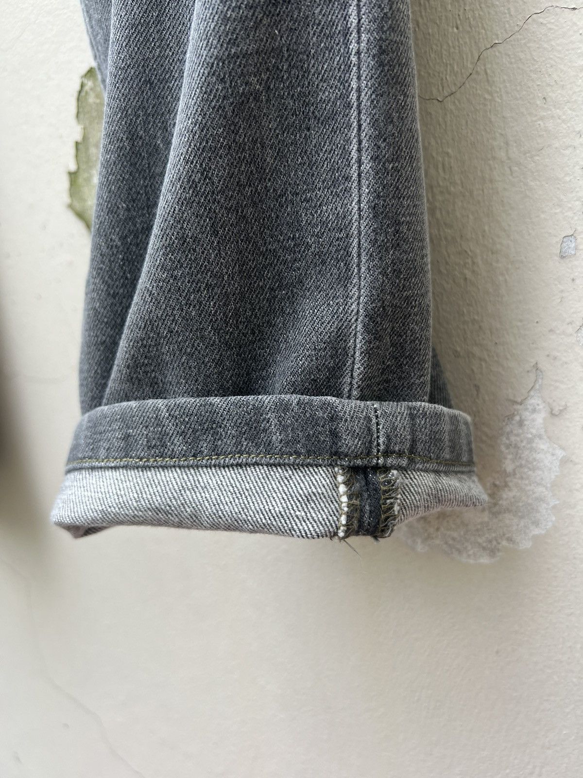 Helmut Lang Vintage 90s Helmut Lang Fade Grey Denim Turn Up Cut Jeans Size US 29 - 13 Thumbnail