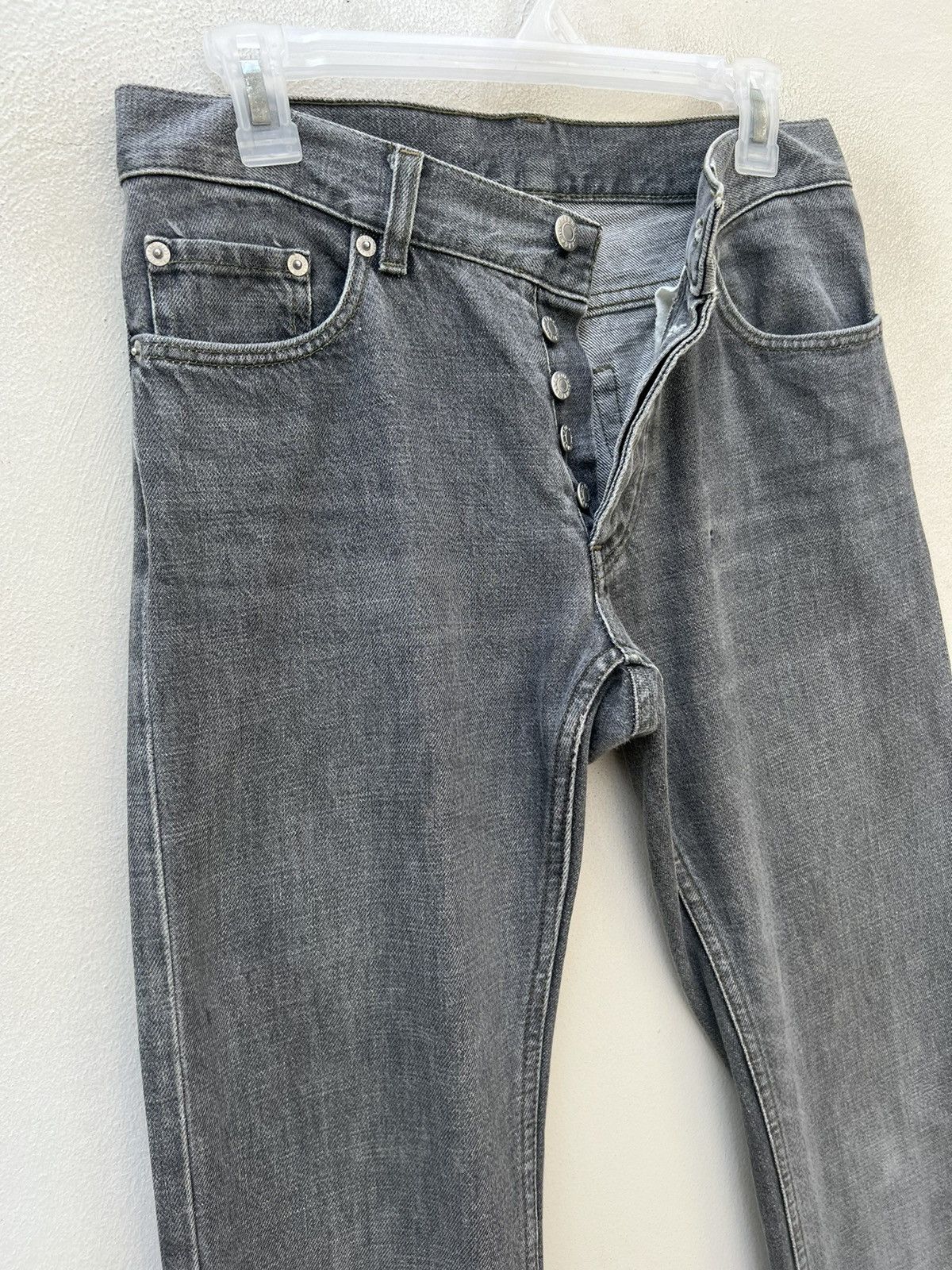 Helmut Lang Vintage 90s Helmut Lang Fade Grey Denim Turn Up Cut Jeans Size US 29 - 8 Thumbnail