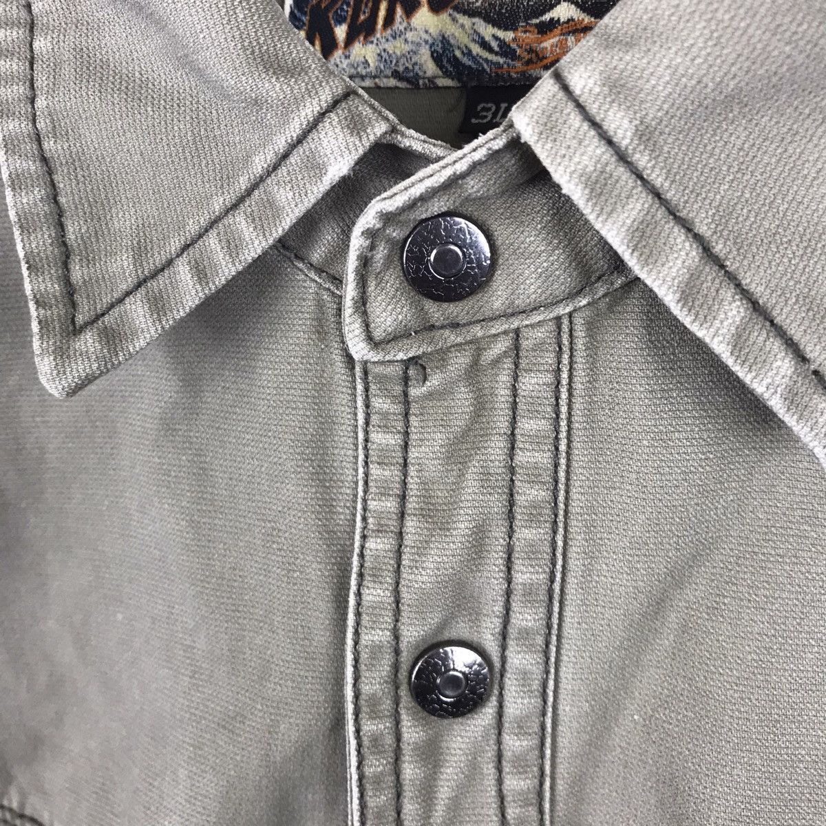 Japanese Brand Vintage Kurodaruma Workwear Snap Button Khakis Jacket Size US XXL / EU 58 / 5 - 5 Thumbnail
