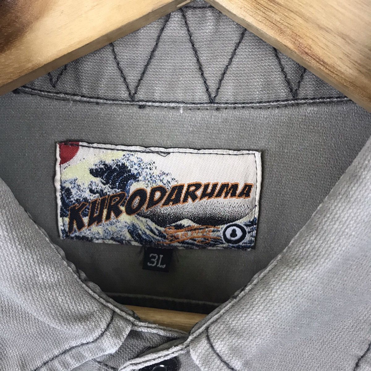 Japanese Brand Vintage Kurodaruma Workwear Snap Button Khakis Jacket Size US XXL / EU 58 / 5 - 6 Thumbnail
