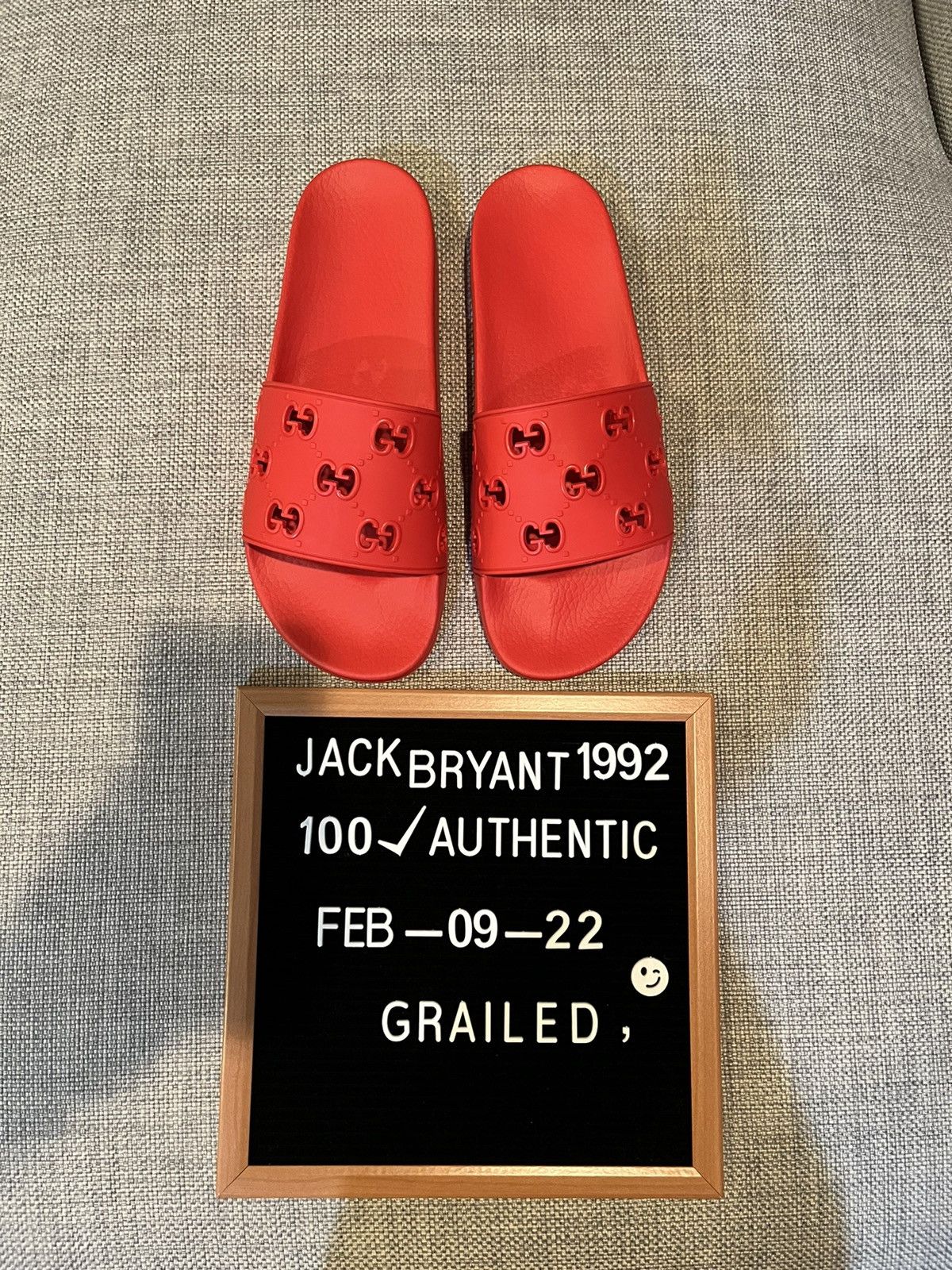 Gucci Gucci GG Slide Rubber Red Size 10 Size US 10 / EU 43 - 1 Thumbnail