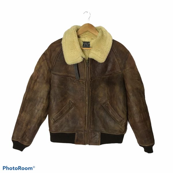 Vintage 90s Avirex B-6 sheepskin leather products Jacket | Grailed