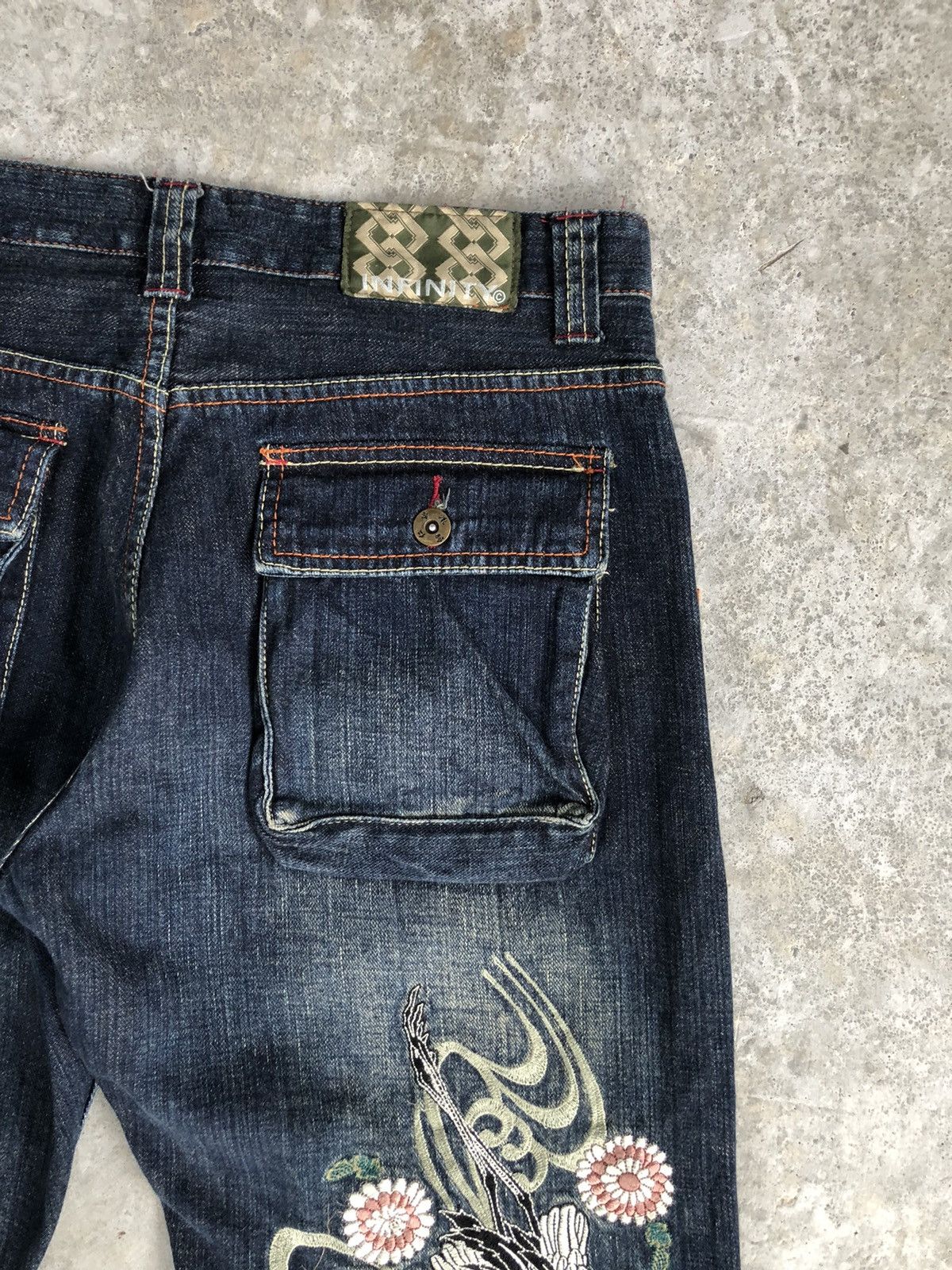 Japanese Brand Japanese Infinity Embroidered Jeans Size US 32 / EU 48 - 10 Thumbnail