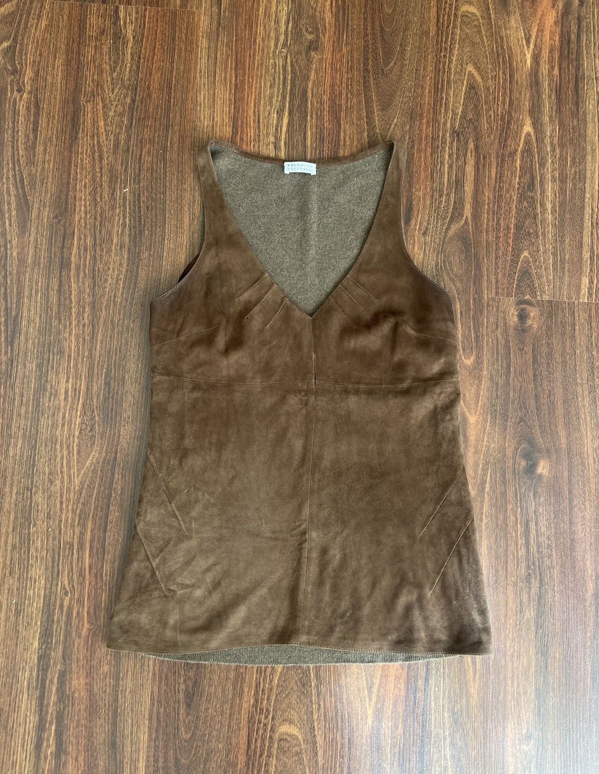Brunello Cucinelli Cashmere/Real leather Tank Top