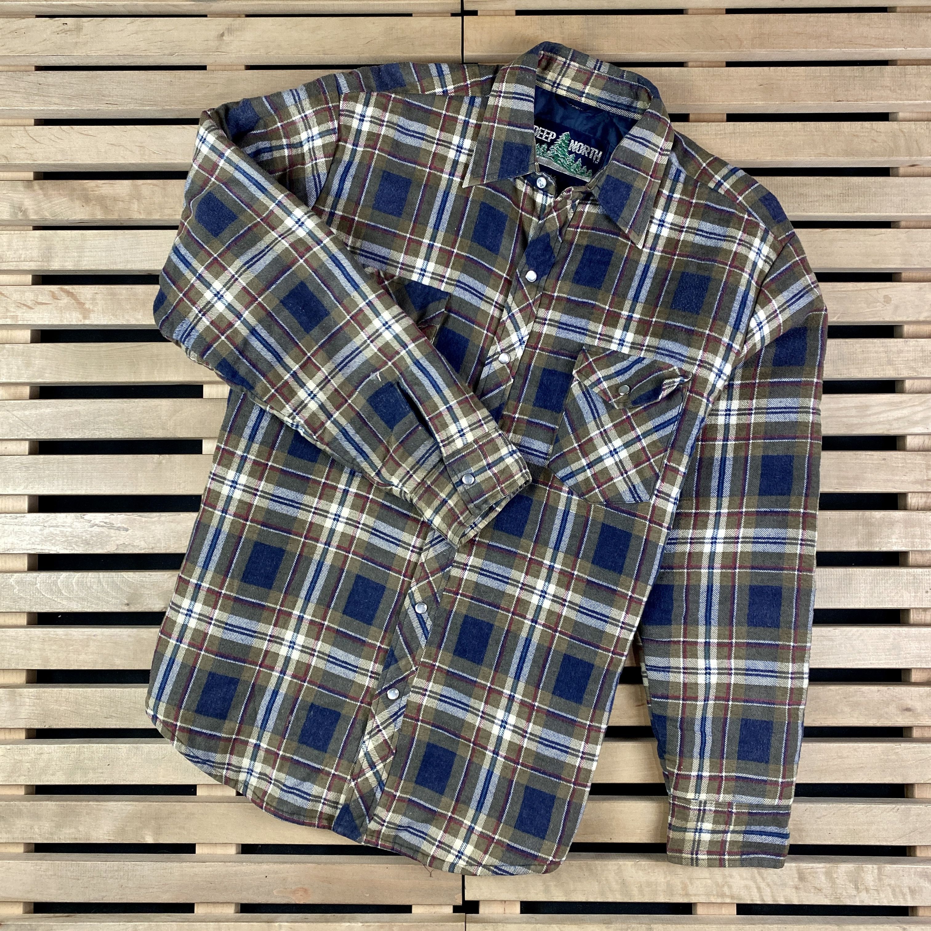 Flannel × Vintage Mens Vintage Shirt Flannel Deep North Size L Size US L / EU 52-54 / 3 - 1 Thumbnail