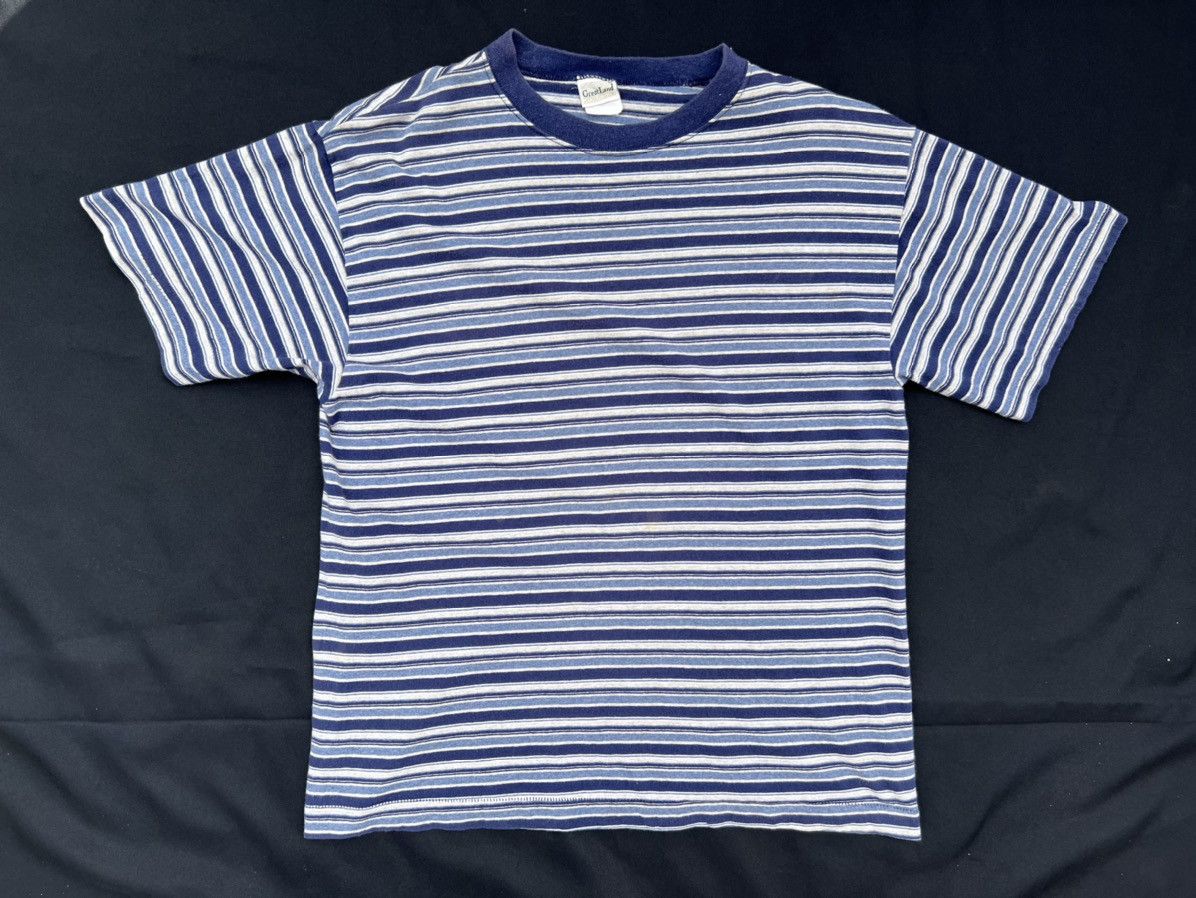 Greatland Apparel Vintage 90s Great Land USA Stripe tee Grunge Skate Surfing Size US M / EU 48-50 / 2 - 1 Thumbnail