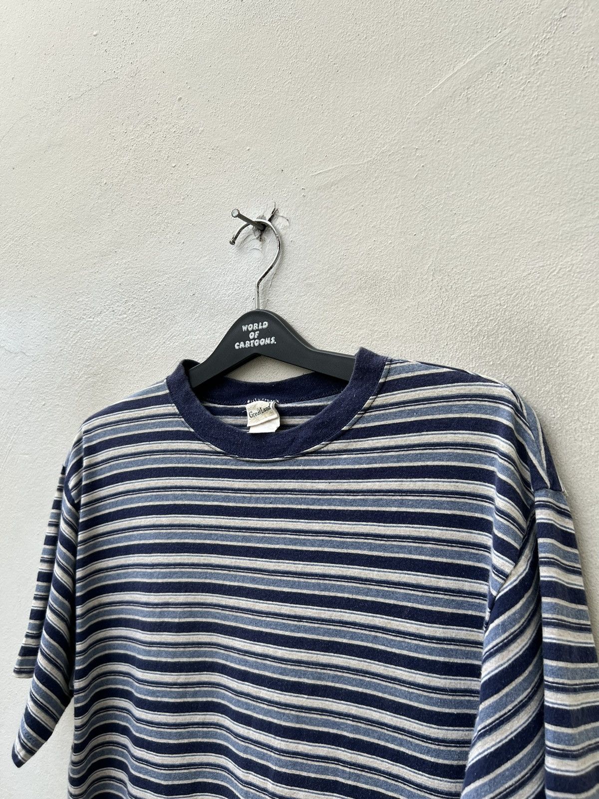 Greatland Apparel Vintage 90s Great Land USA Stripe tee Grunge Skate Surfing Size US M / EU 48-50 / 2 - 7 Thumbnail