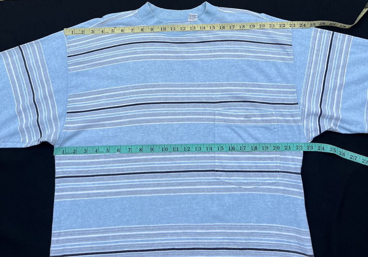 Vintage Vintage 90s TOMATO California Border Striped Pocket t shirt Size US L / EU 52-54 / 3 - 2 Thumbnail