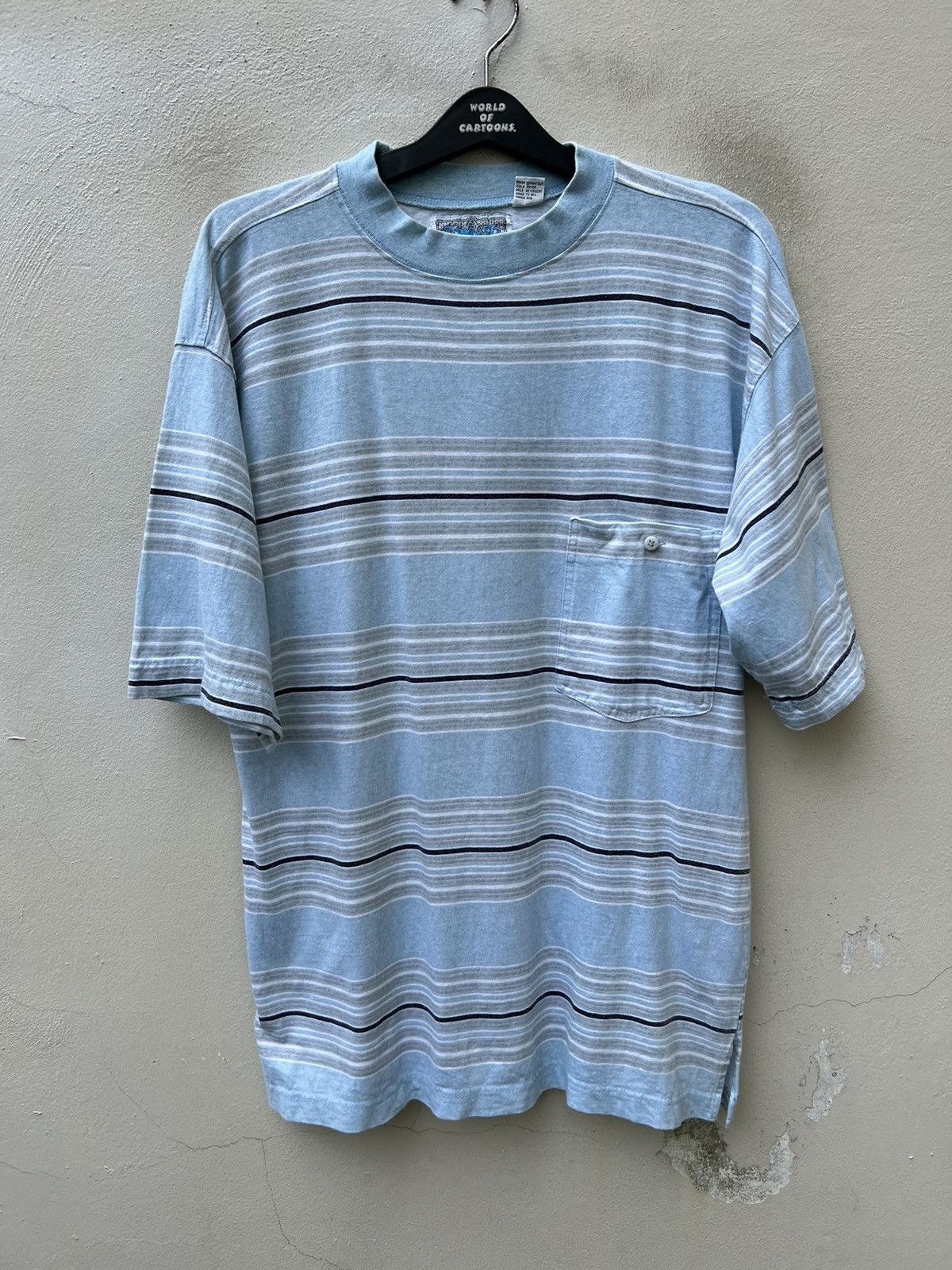 Vintage Vintage 90s TOMATO California Border Striped Pocket t shirt Size US L / EU 52-54 / 3 - 5 Thumbnail