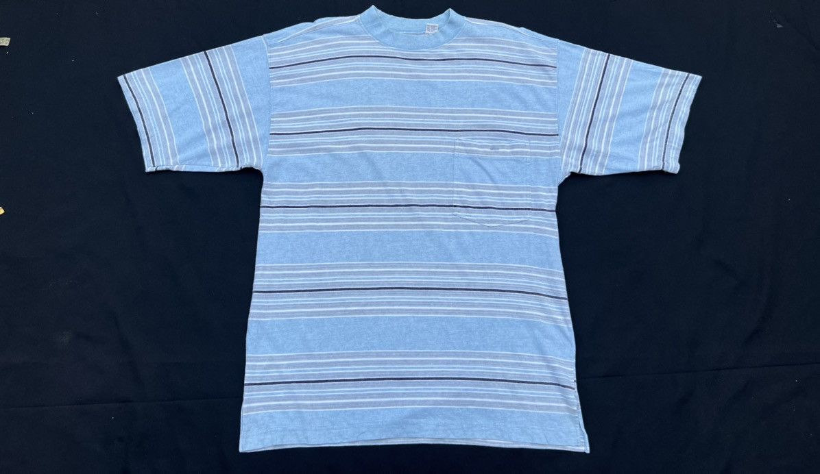 Vintage Vintage 90s TOMATO California Border Striped Pocket t shirt Size US L / EU 52-54 / 3 - 1 Thumbnail
